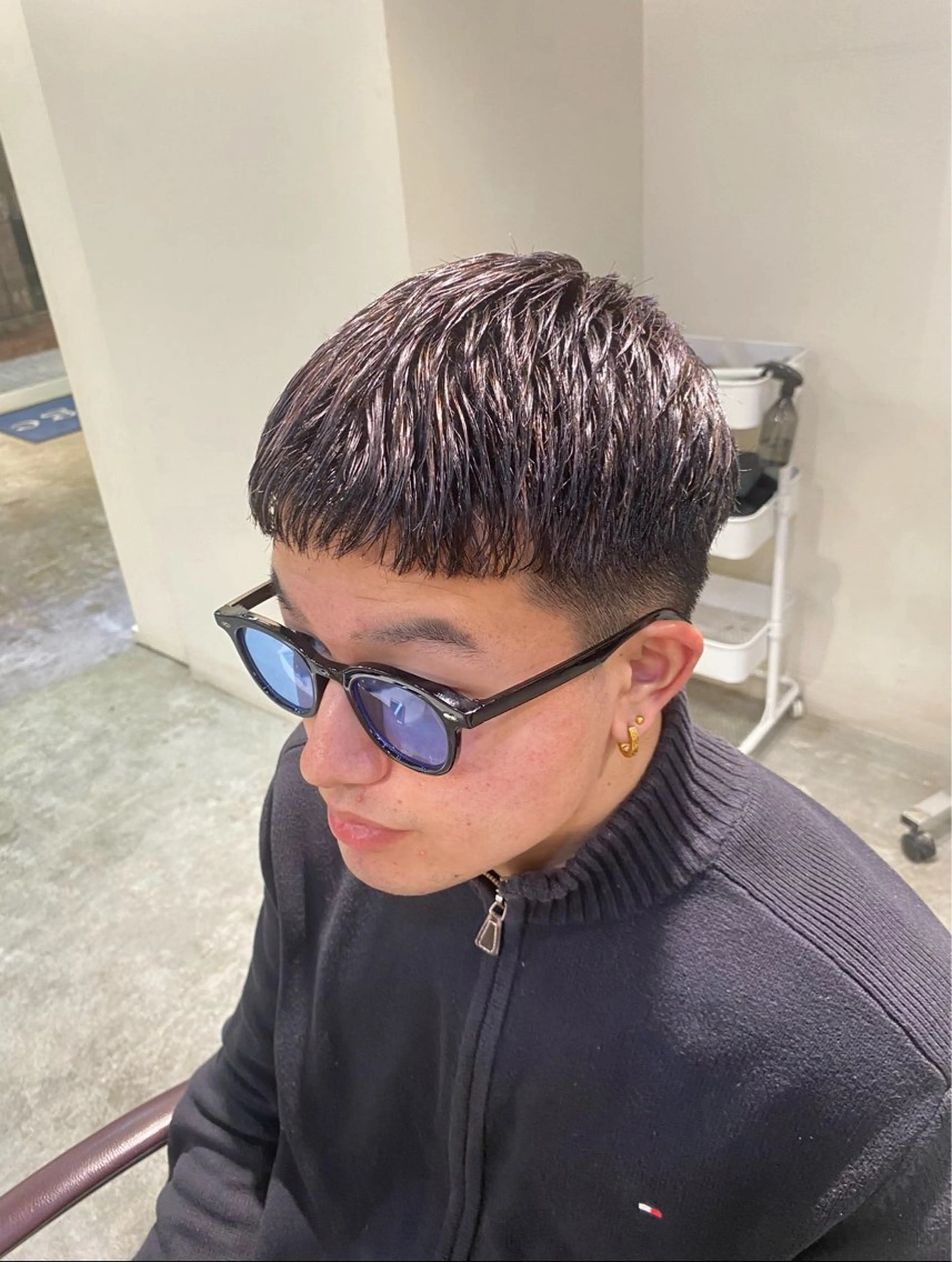 ショート メンズ パーマ特化/フェザー パーマシャドウ/真生のヘアスタイル