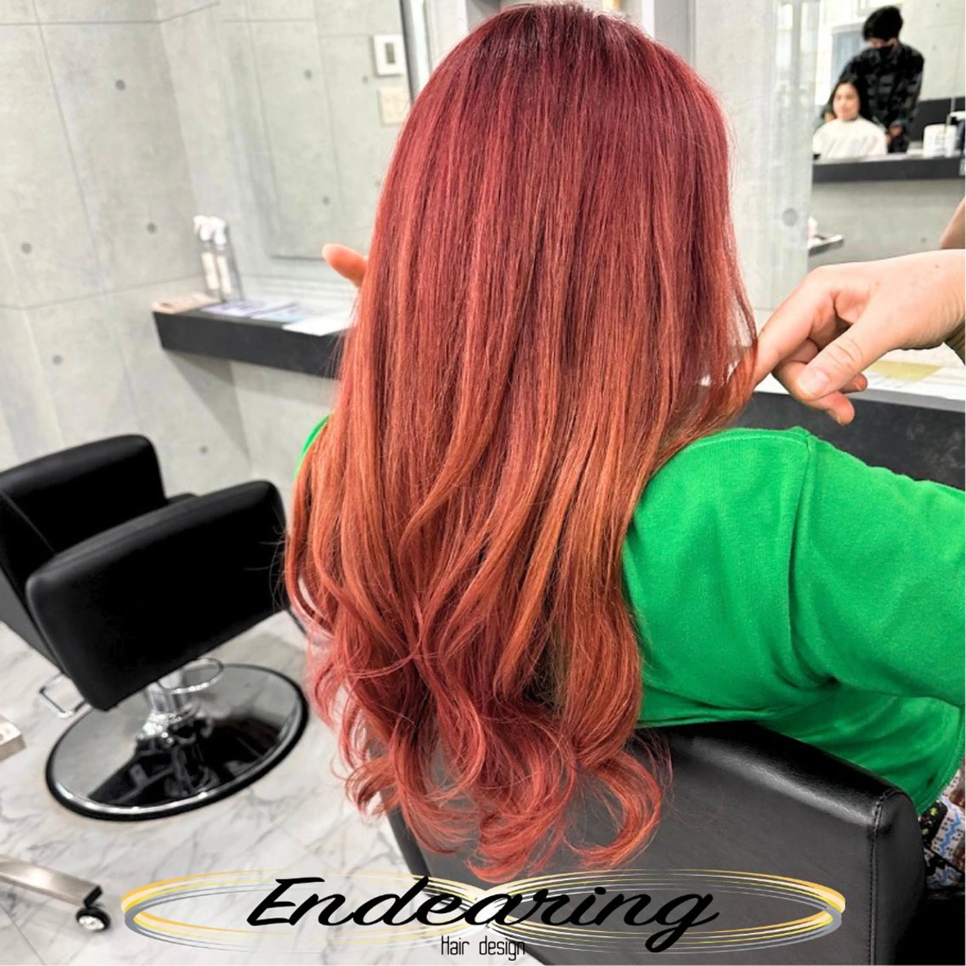 カラー ブリーチ ピンクカラー ヘアカラー Endearing 銀座/レイヤーカットのヘアスタイル