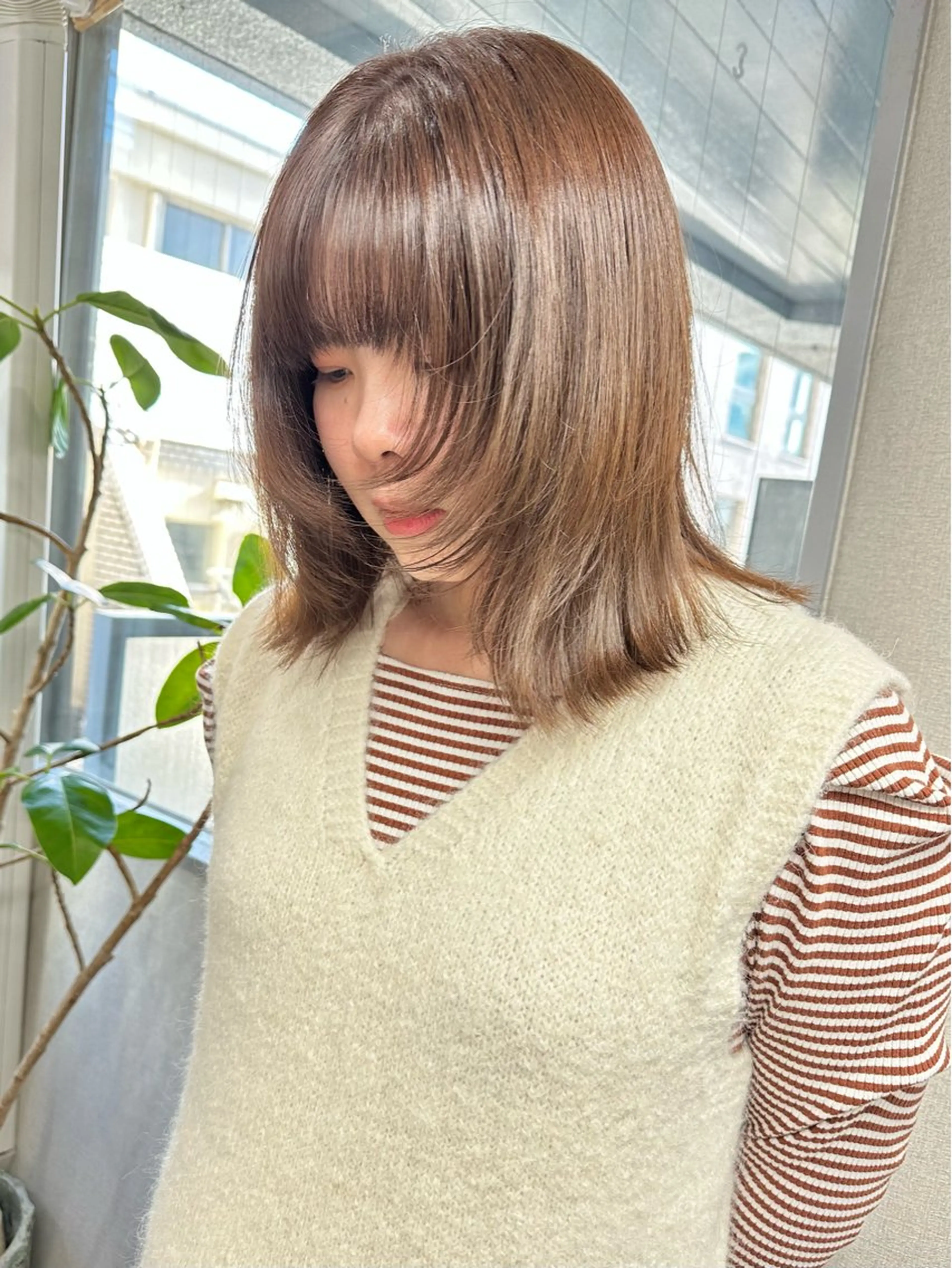 カラー ベージュカラー ブラウンカラー ブラウンベージュ ウルフレイヤー カット ヘアカラー トリートメント レイヤーカット🪄 耳ツボ🎀Ayumiのヘアスタイル