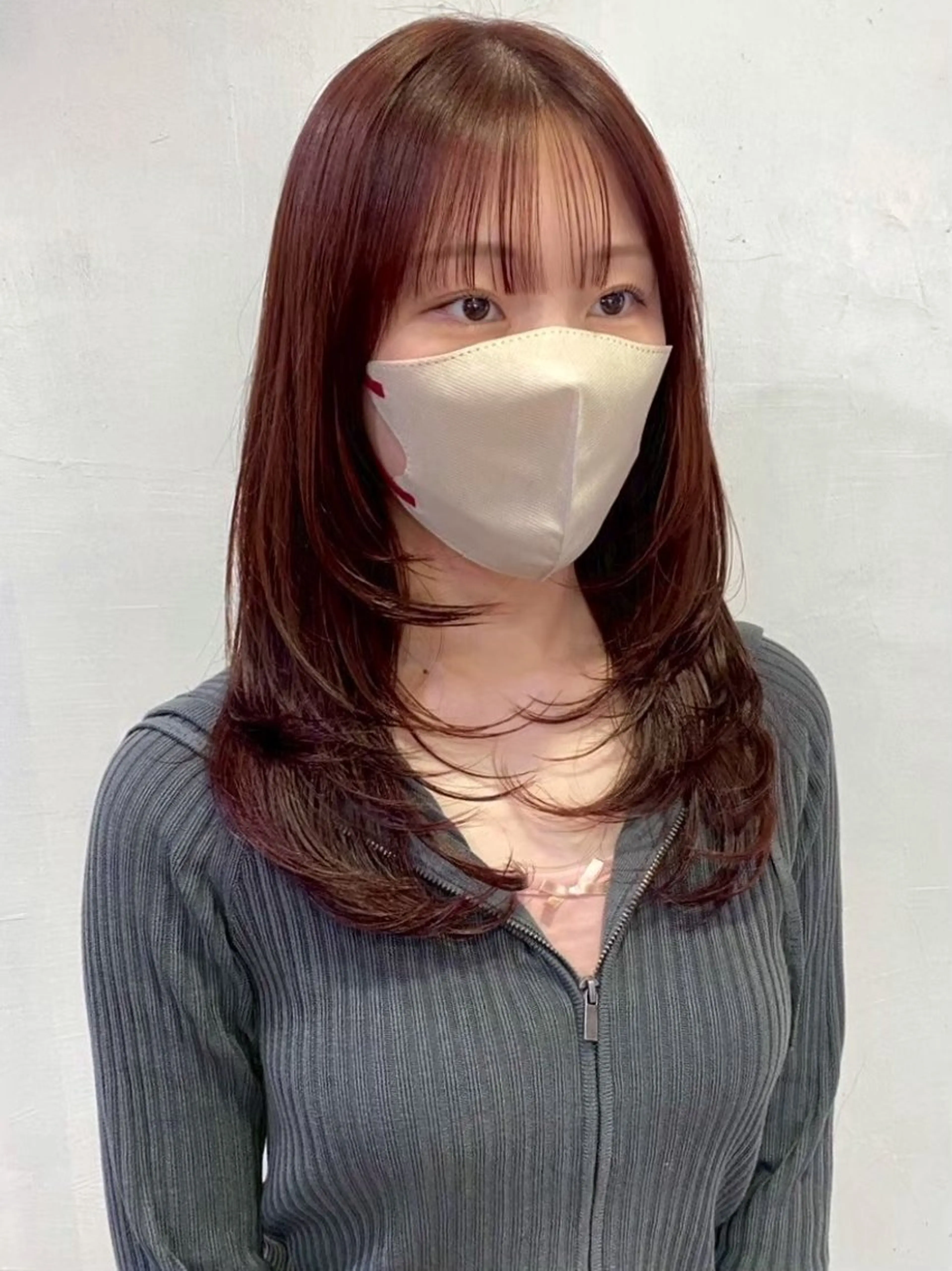 ロング カラー ボルドーカラー レイヤーカット 髪質改善特化🥣🫧 天神美容室のヘアスタイル