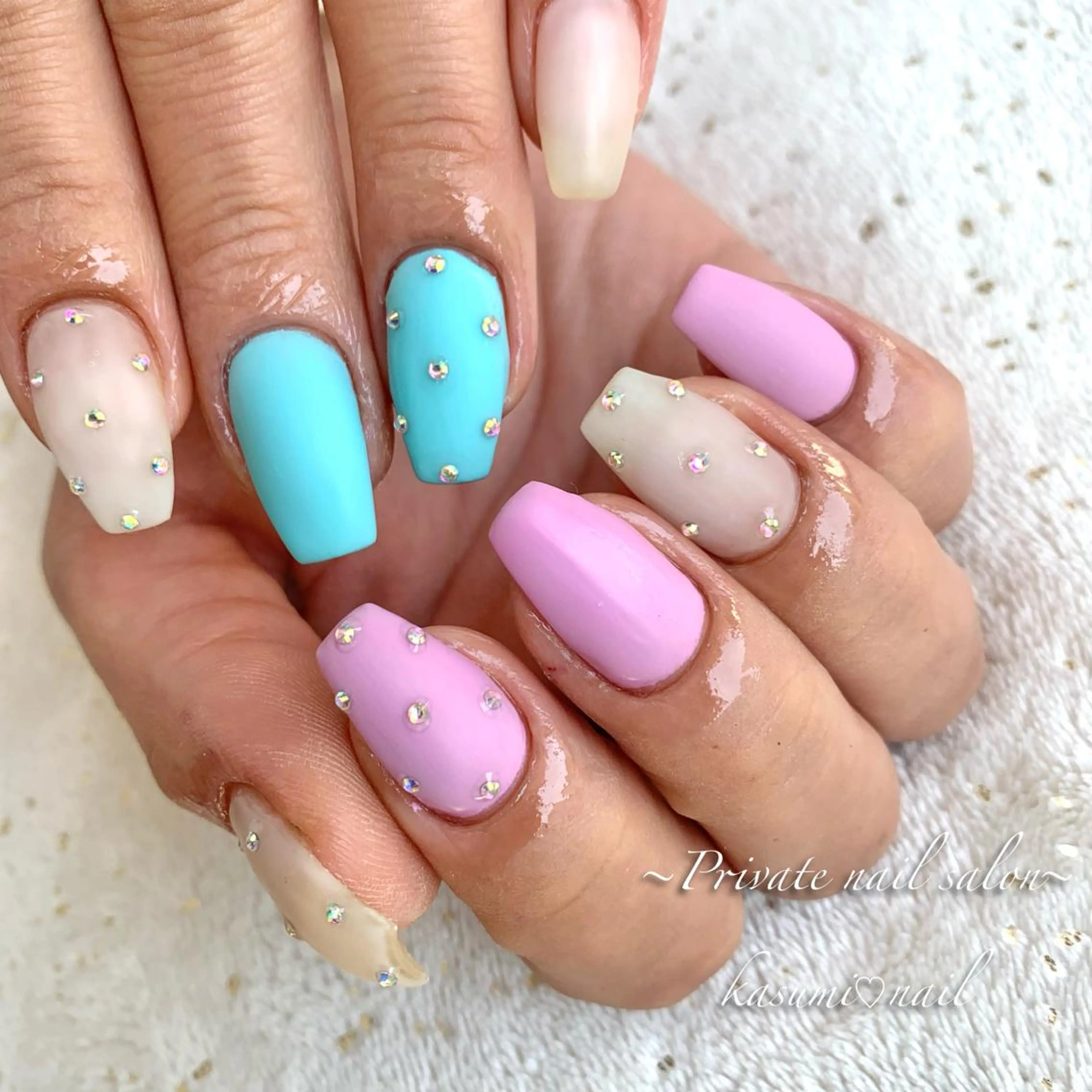 ネイル アートネイル ラメ(グリッター) マグネットネイル ミラーネイル 持ち込み KASUMI♡ Nailのネイルデザイン