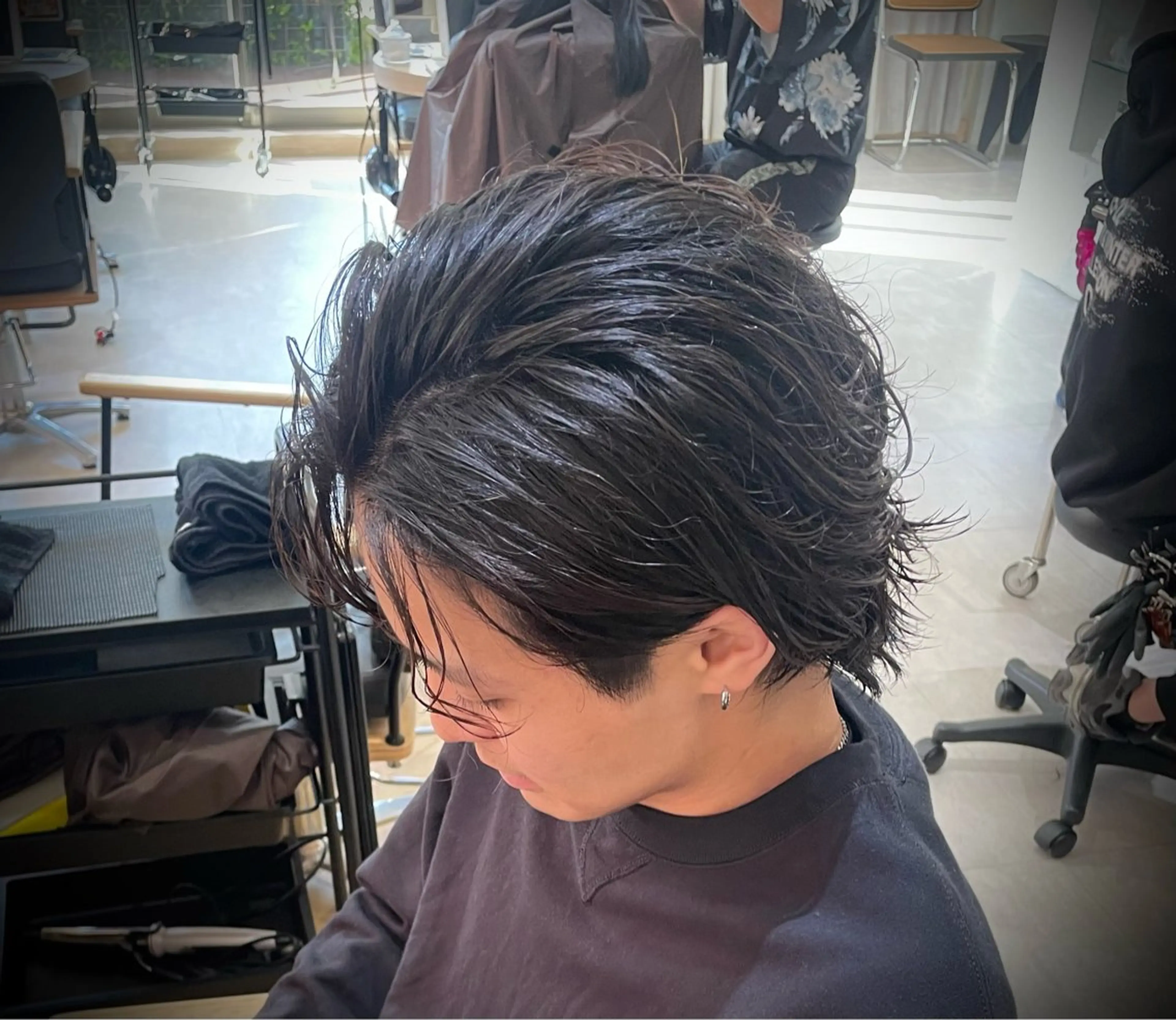 ショート メンズ ハッシュカット🖤 レイヤー/透けカラーのヘアスタイル