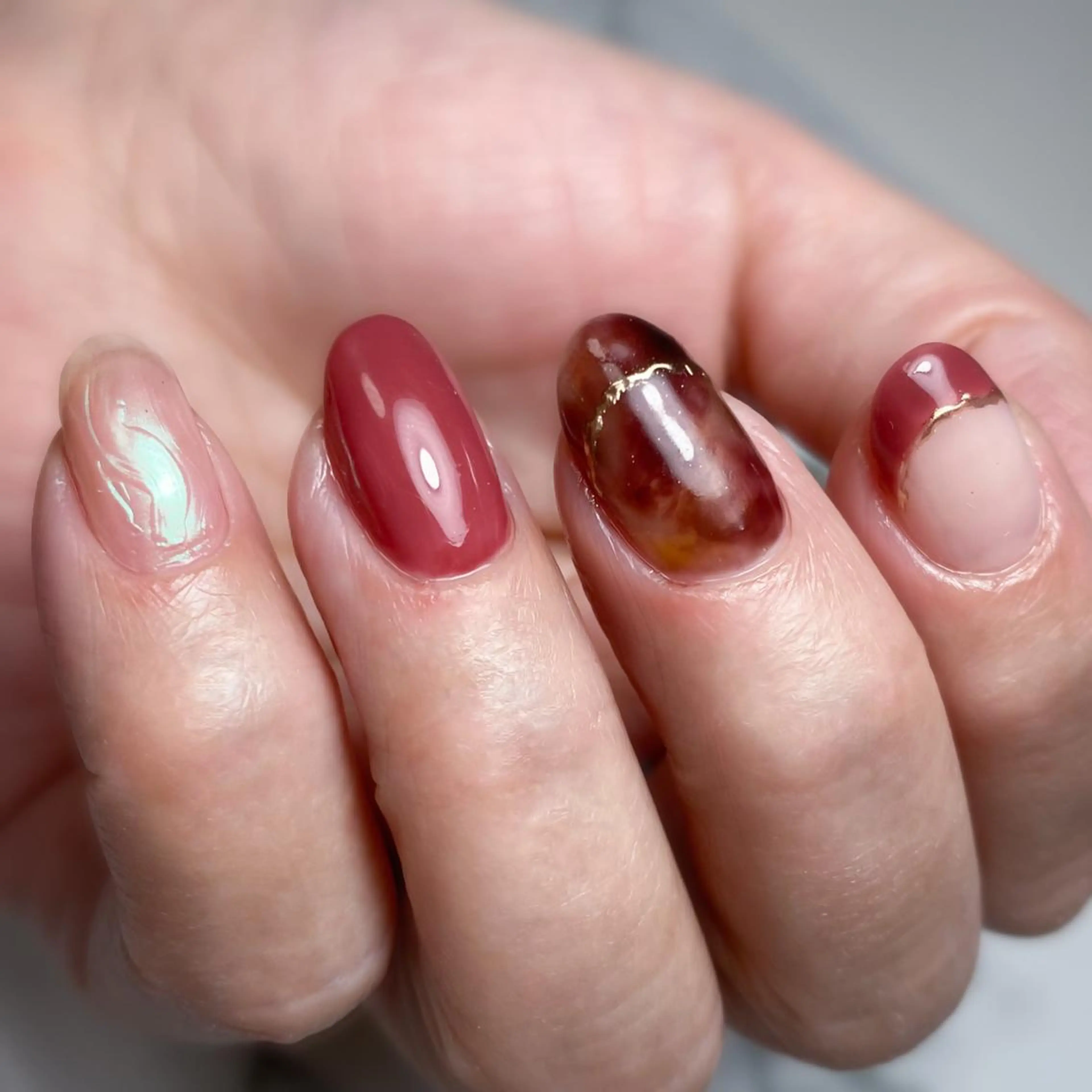 ショート ネイル アートネイル べっ甲ネイル ニュアンスネイル ハンドネイル &.nail/ ニュアンス/持込み可のネイルデザイン