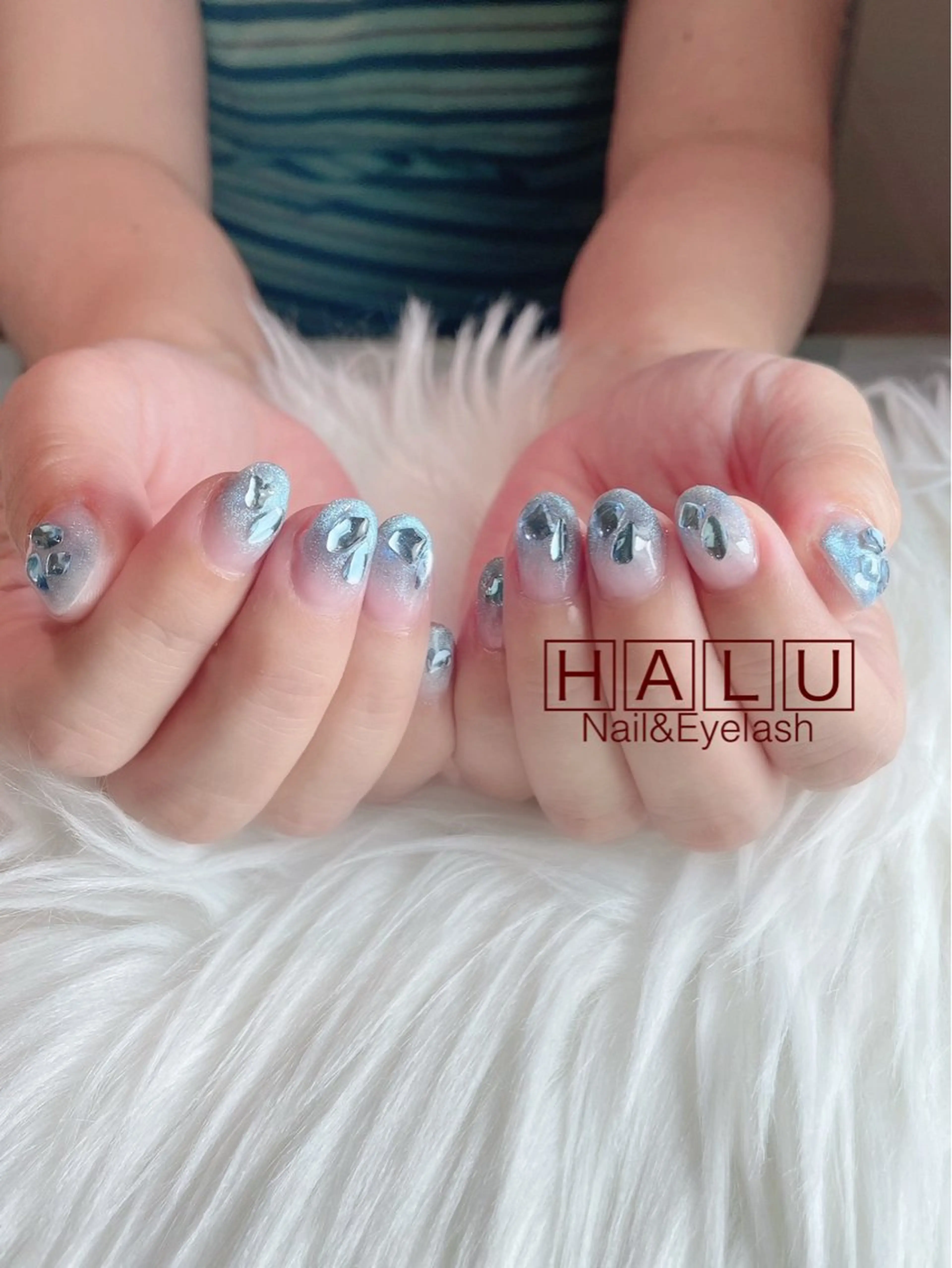 ネイル ブルー HALU ハルのネイルデザイン