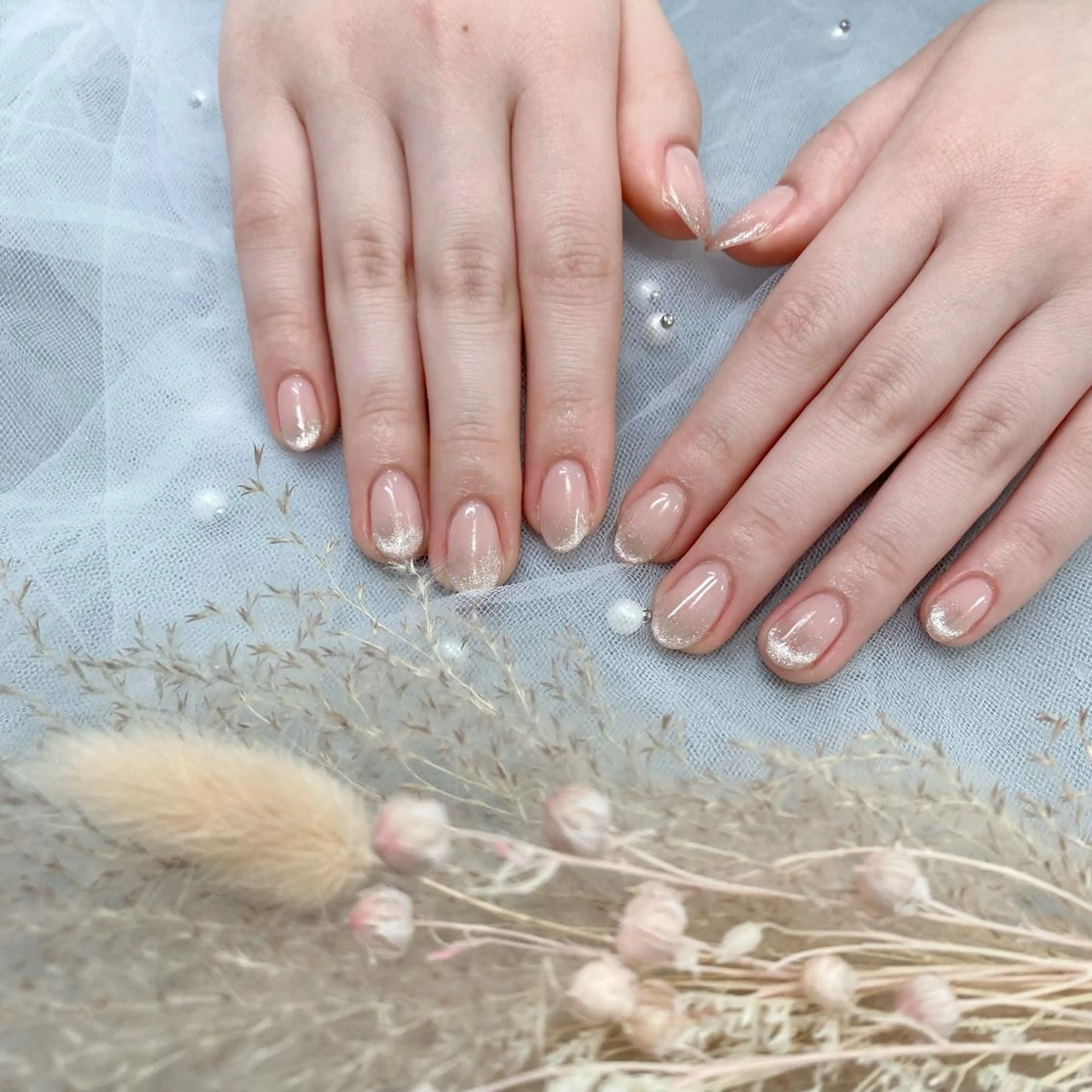 ネイル フレンチネイル マグネットネイル マグネットフレンチ ハンドネイル Renatus Nailのネイルデザイン