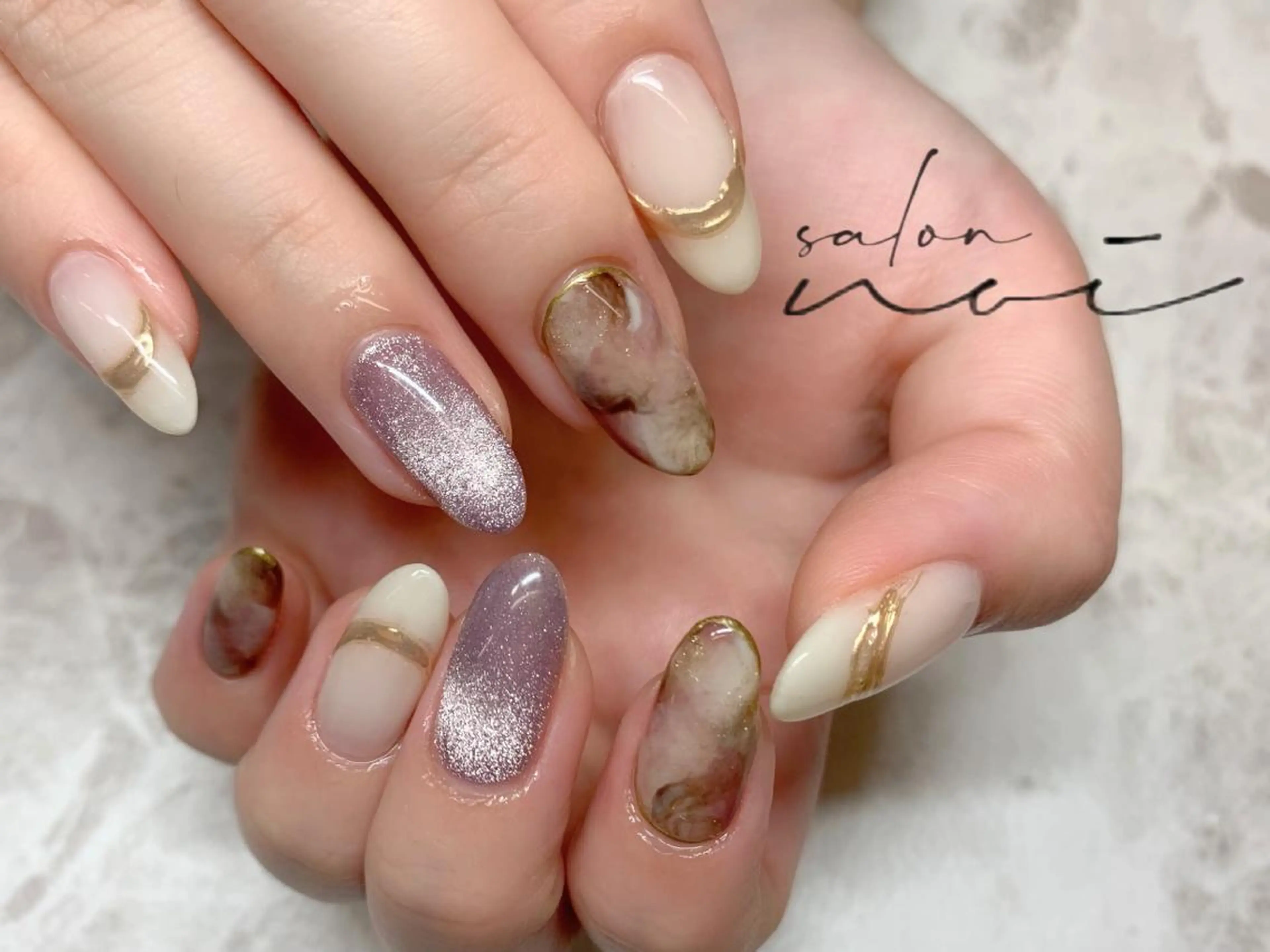 ネイル マグネットネイル ニュアンスネイル パープル salon noi所属・salon noiのネイルデザイン