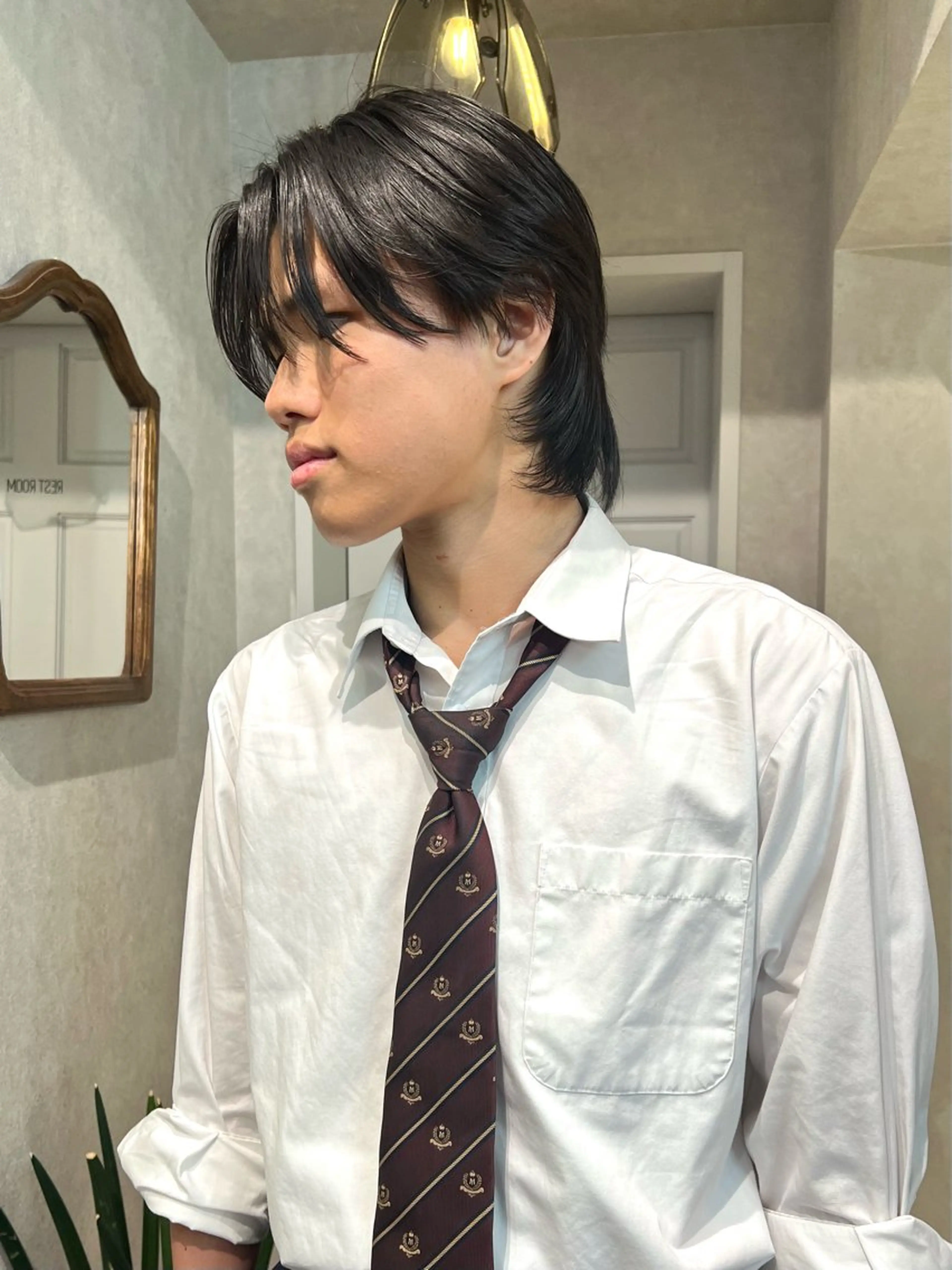 ミディアム メンズ メンズ韓国風 メンズウルフカット 韓国風ヘア ウルフカット カット パーマ ｻﾄｳﾐﾉﾘ韓国ヘア 韓国メンズヘアのヘアスタイル