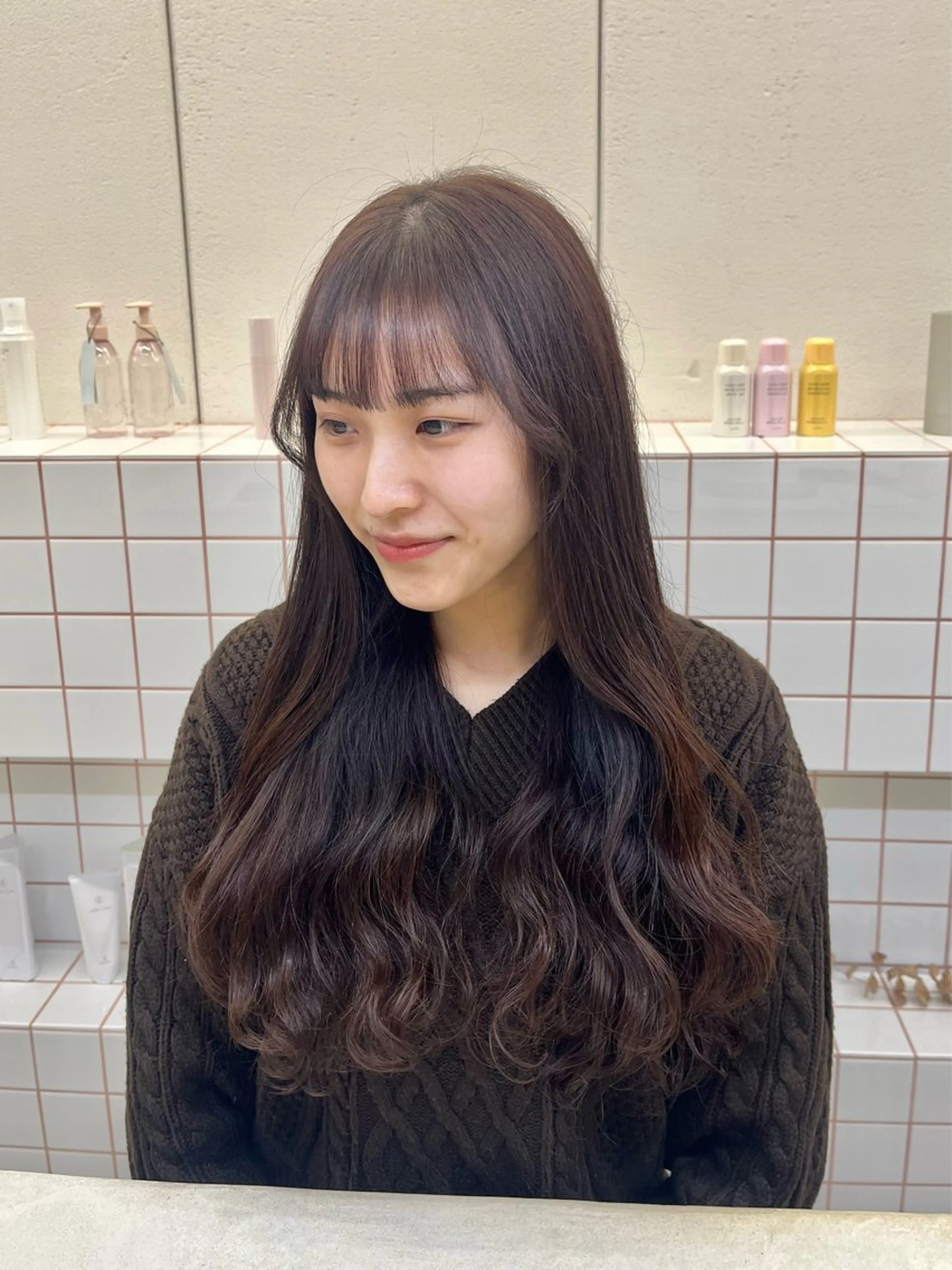 ロング カラー ヘアカラー トリートメント 🌼花屋併設🌼 木下奈々望のヘアスタイル