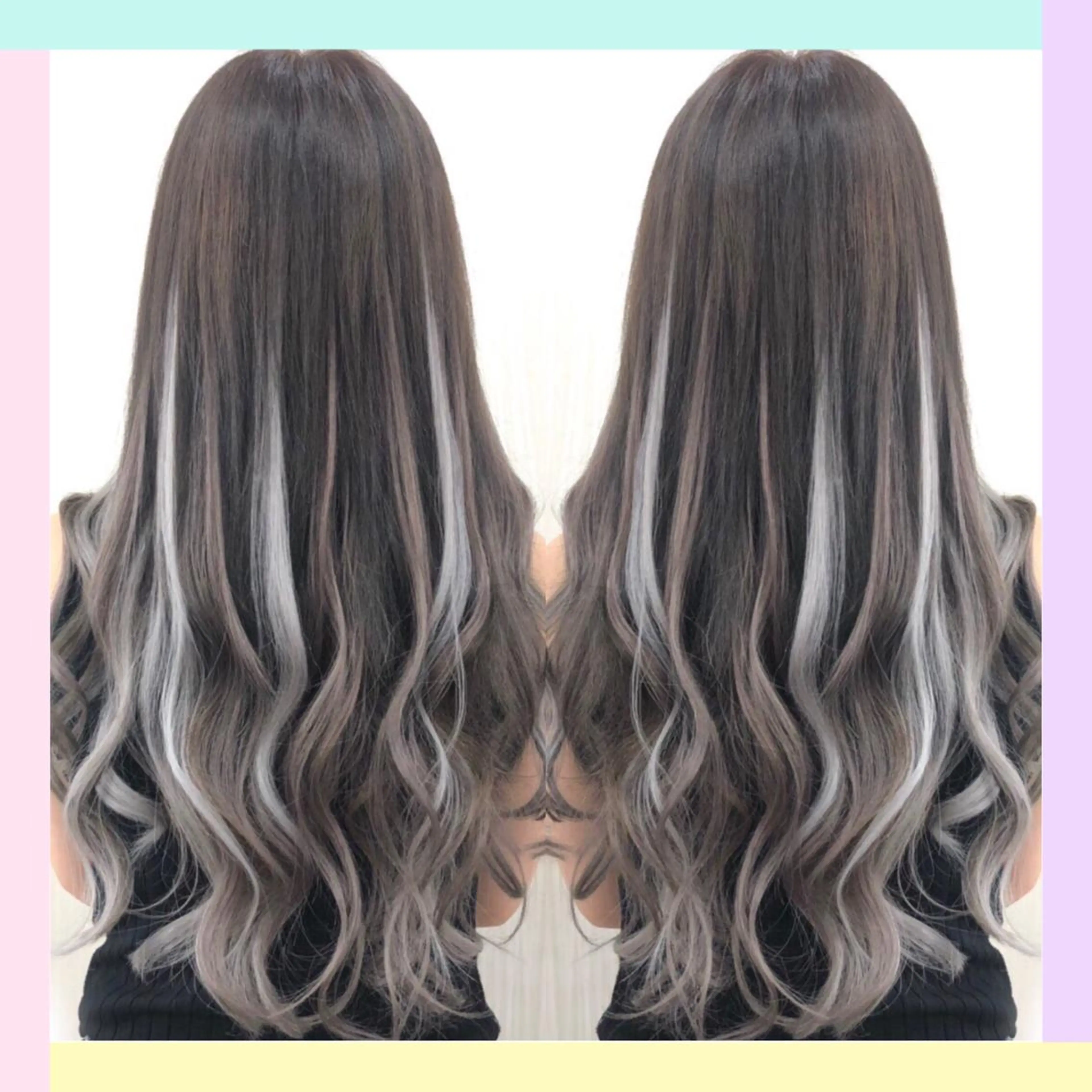 ロング カラー カット ヘアカラー エクステ れん/ハイトーン /エクステ/韓国風のヘアスタイル