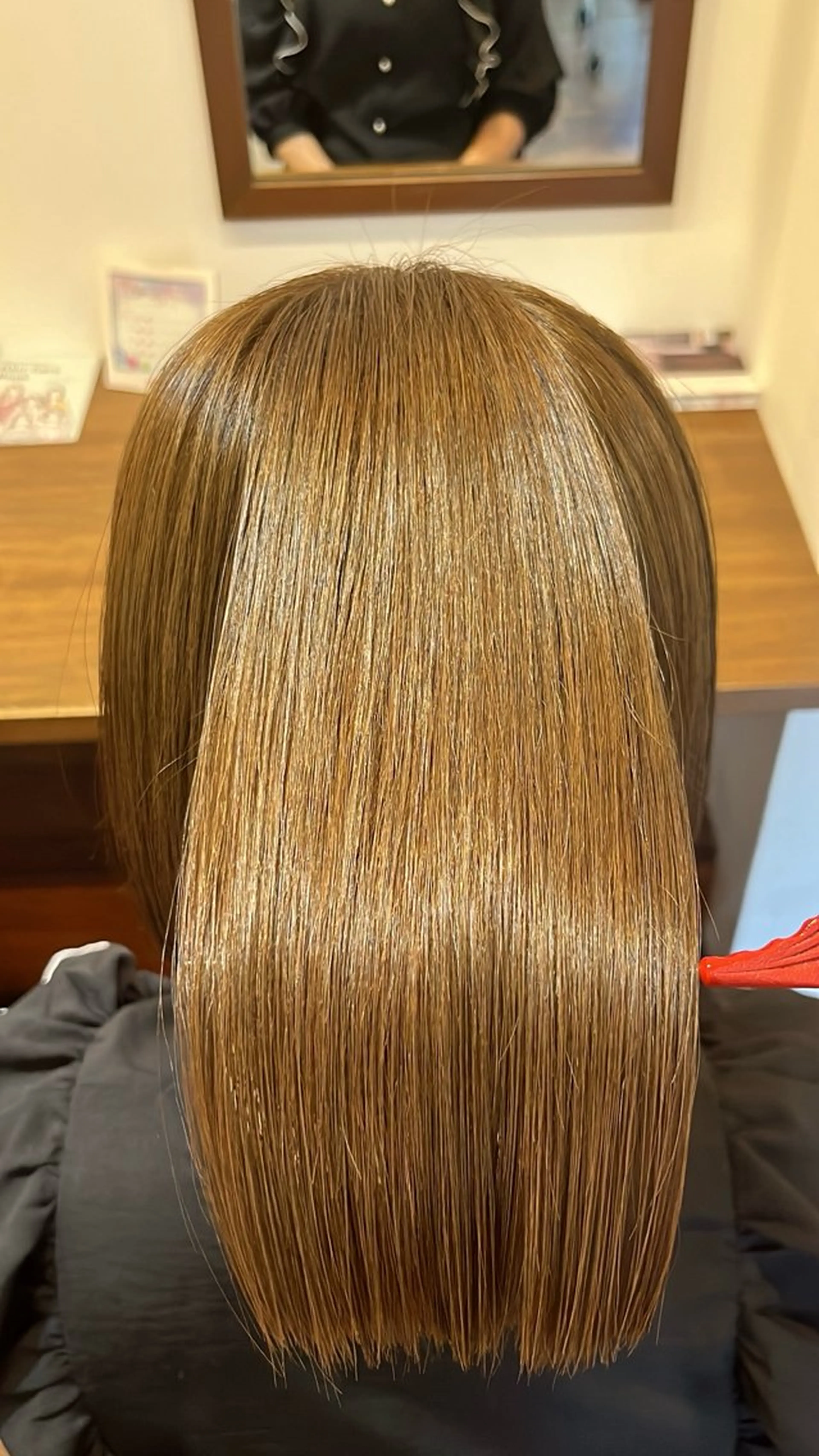 ロング 縮毛矯正 カット 縮毛矯正 オートクチュールランコントレ西京極店所属・今在家 玲【艶髪スト レート/メンズ特化】のヘアスタイル