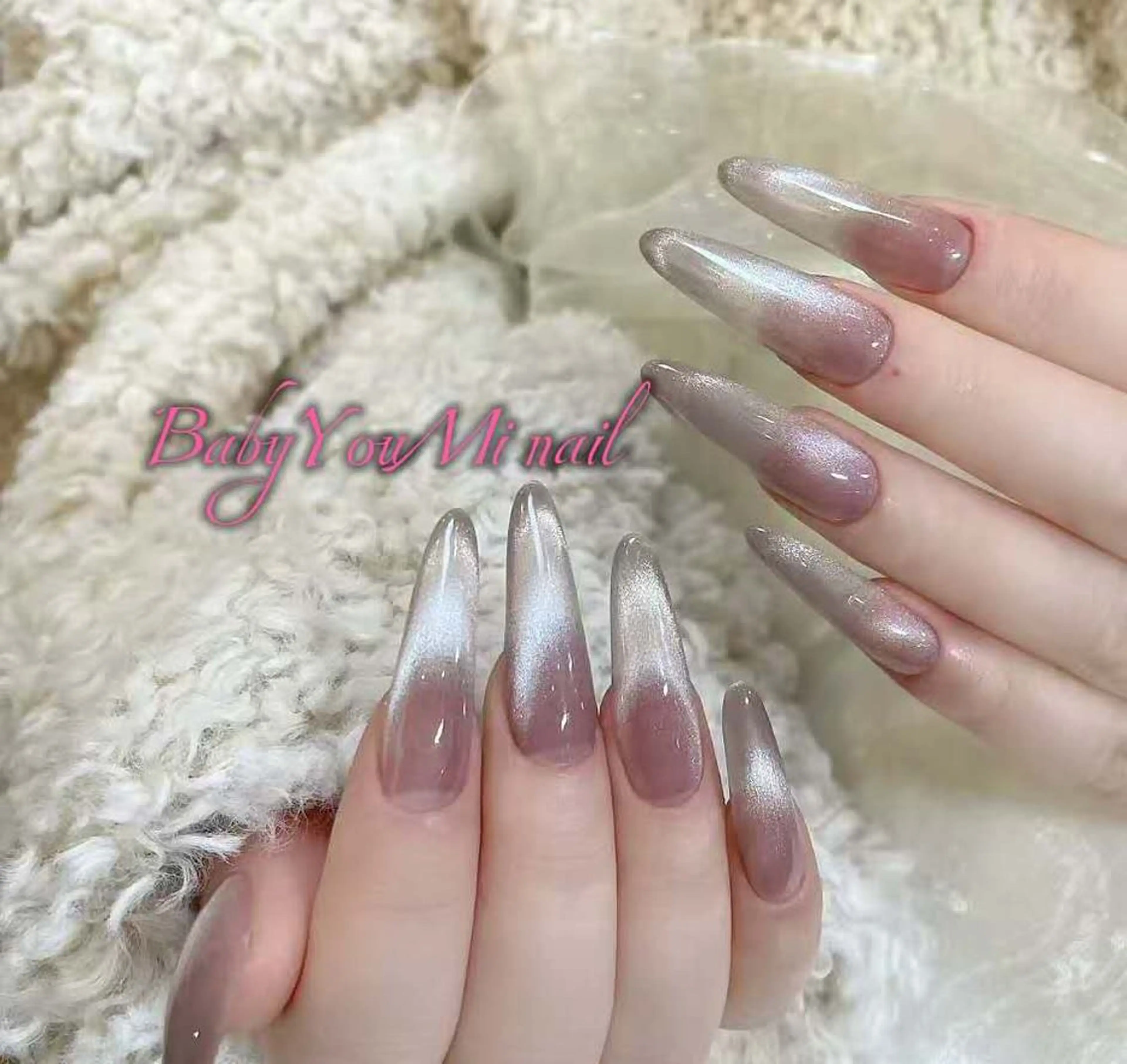 ネイル オーロラネイル 成人式 フットネイル フレンチネイル ジェルネイル ハンドネイル BabyYouMi nailのネイルデザイン
