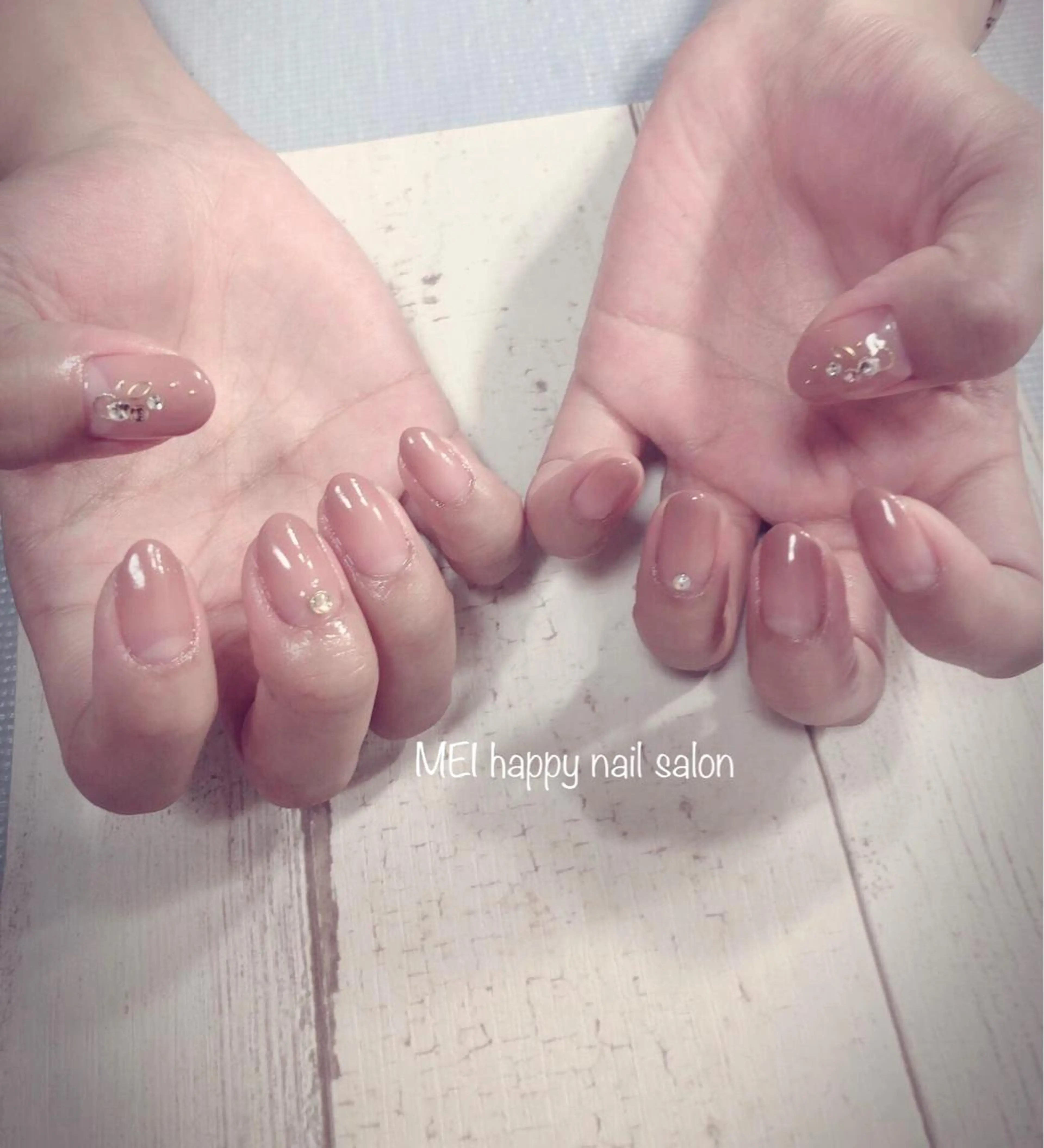 ネイル ストーンネイル ハンドケア 北浦和 自爪育成ケアのネイルデザイン