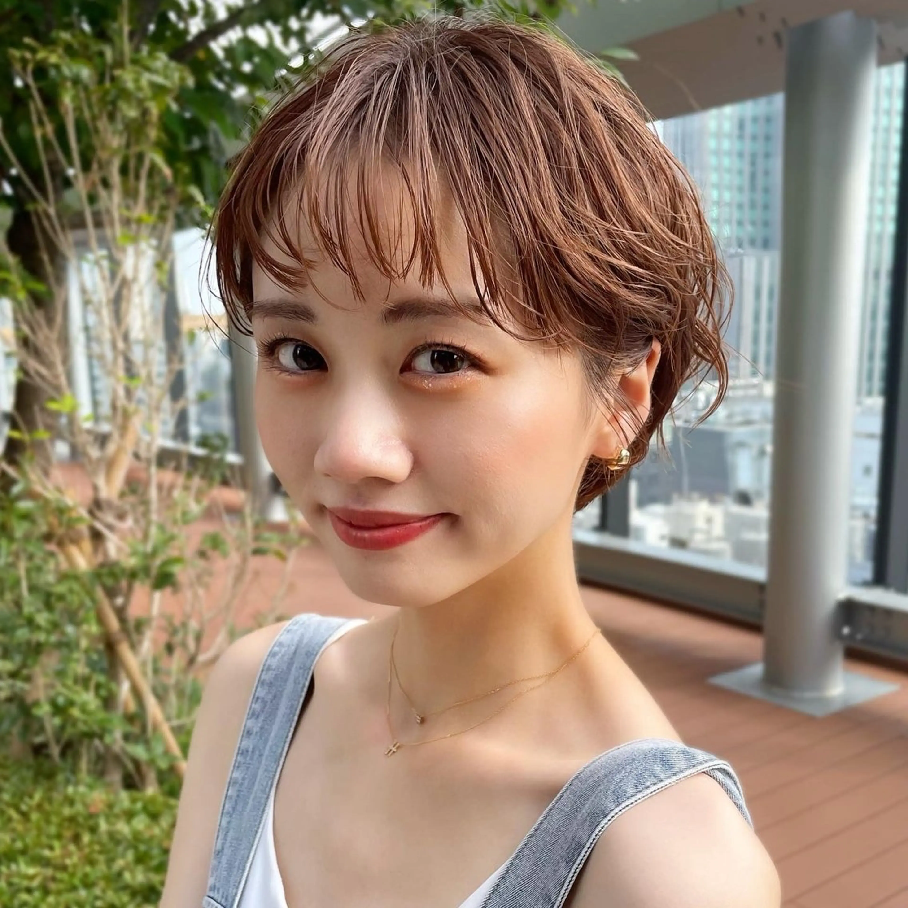 ショート パーマ ショートヘア カット ヘアカラー レイヤー/ショート透 明感カラー/西田祐賀のヘアスタイル