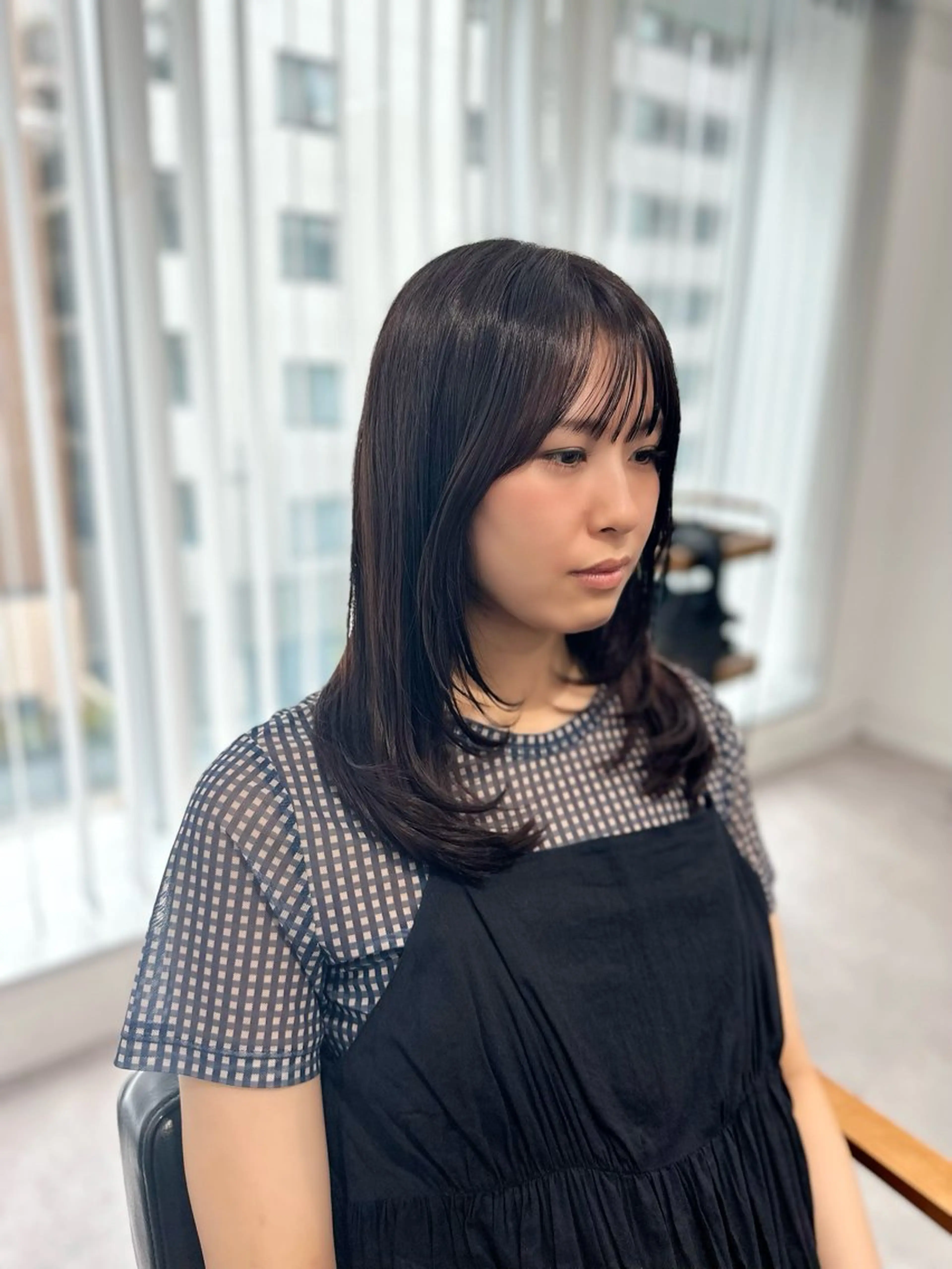 セミロング カラー パーマ ヘアアレンジ メンズ キッズ ハッシュレイヤー /レイヤーカット🌿のヘアスタイル