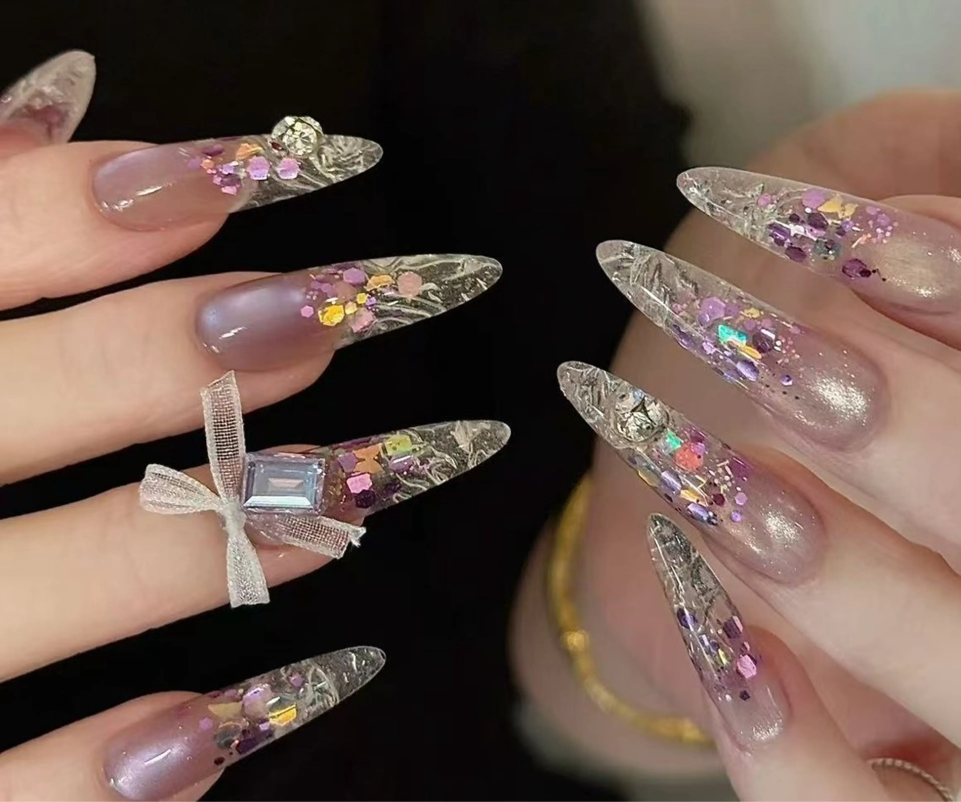 ネイル オーロラネイル フラワーネイル フットネイル フレンチネイル ジェルネイル ハンドネイル BabyYouMi ねねのネイルデザイン