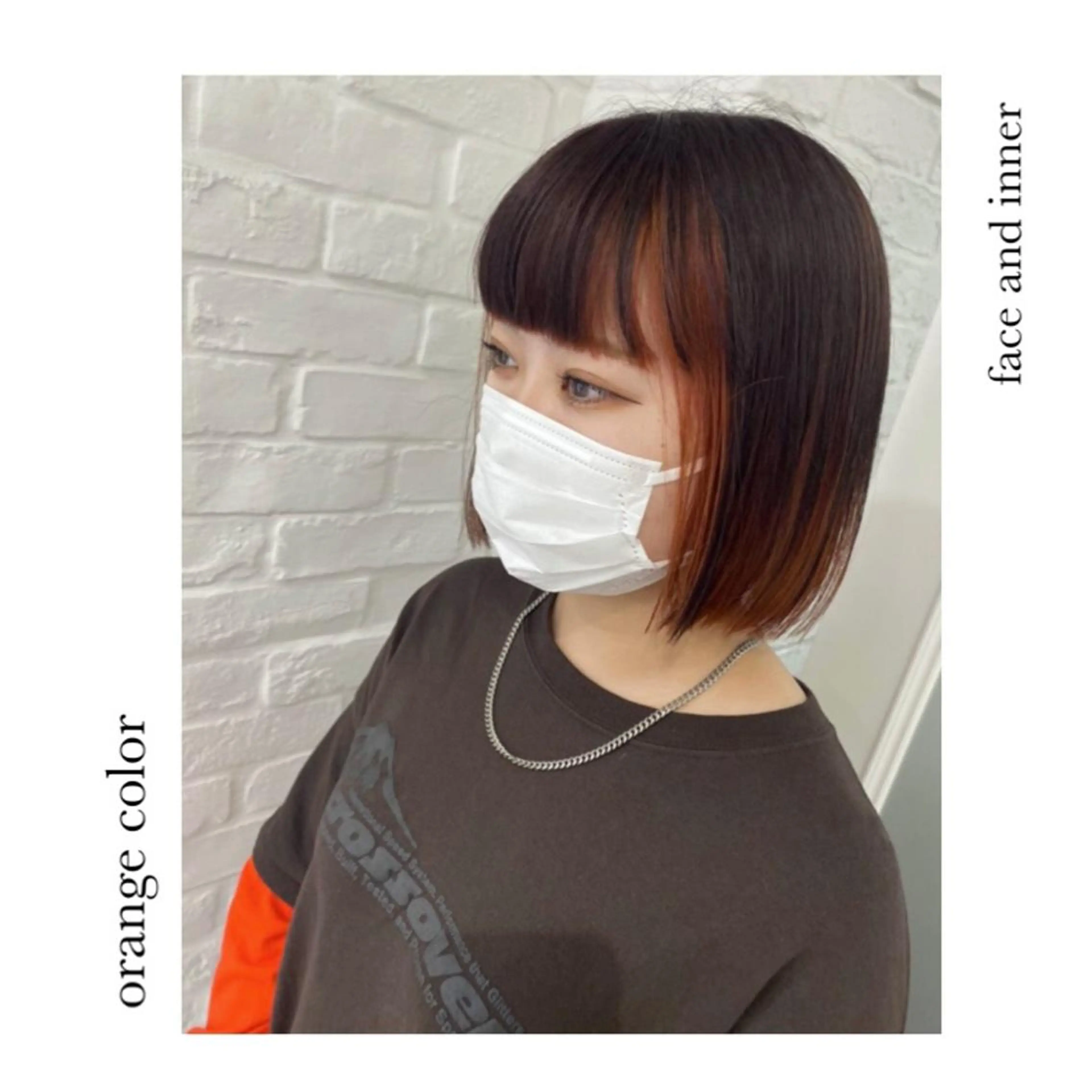 ショート カラー ブリーチ オレンジ Ida Akaneのヘアスタイル