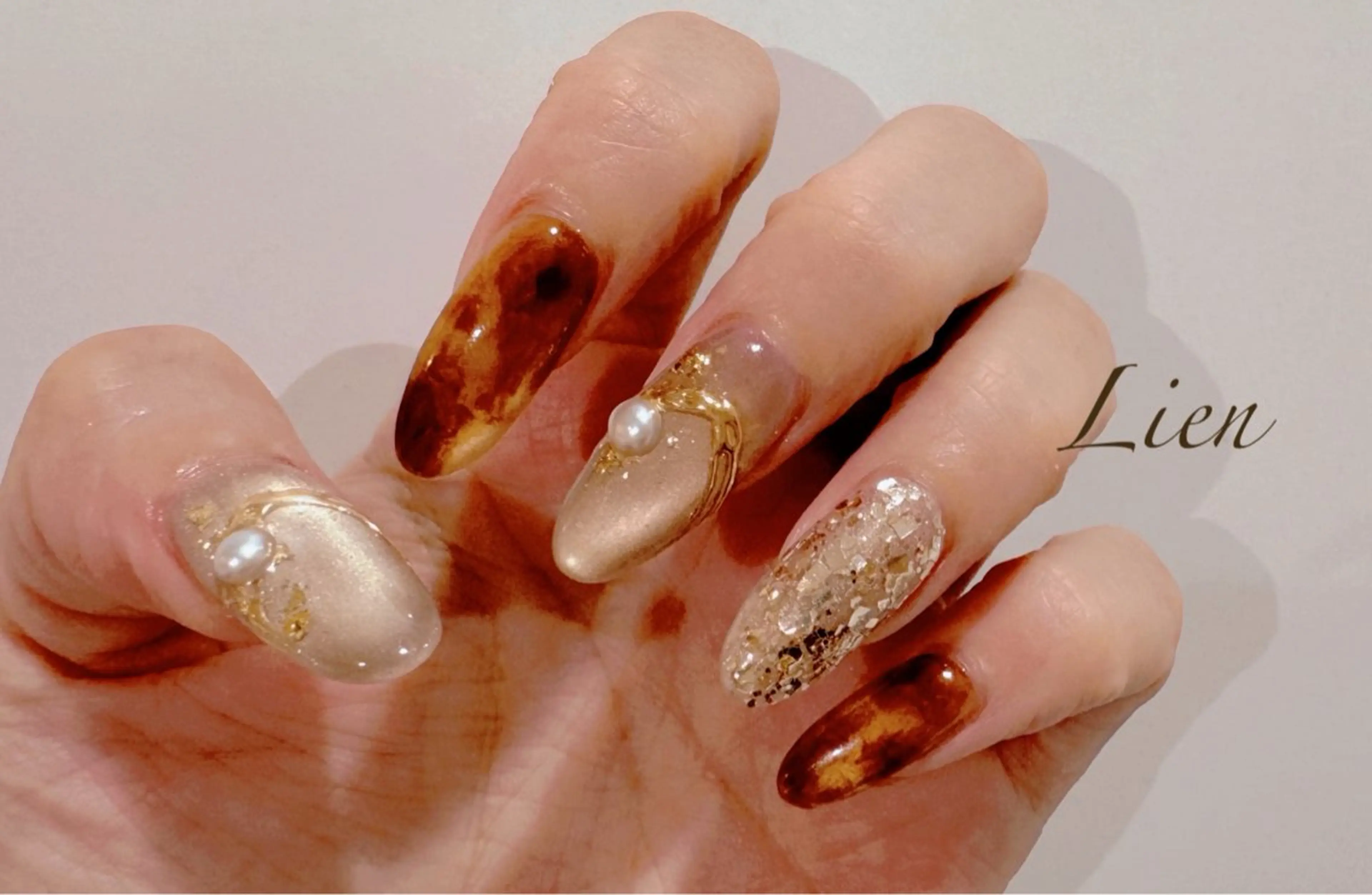 ネイル 長さ出し フットネイル フレンチネイル ジェルネイル ガラスフレンチ ハンドネイル Lien（リアン） 銀座駅6分のネイルデザイン