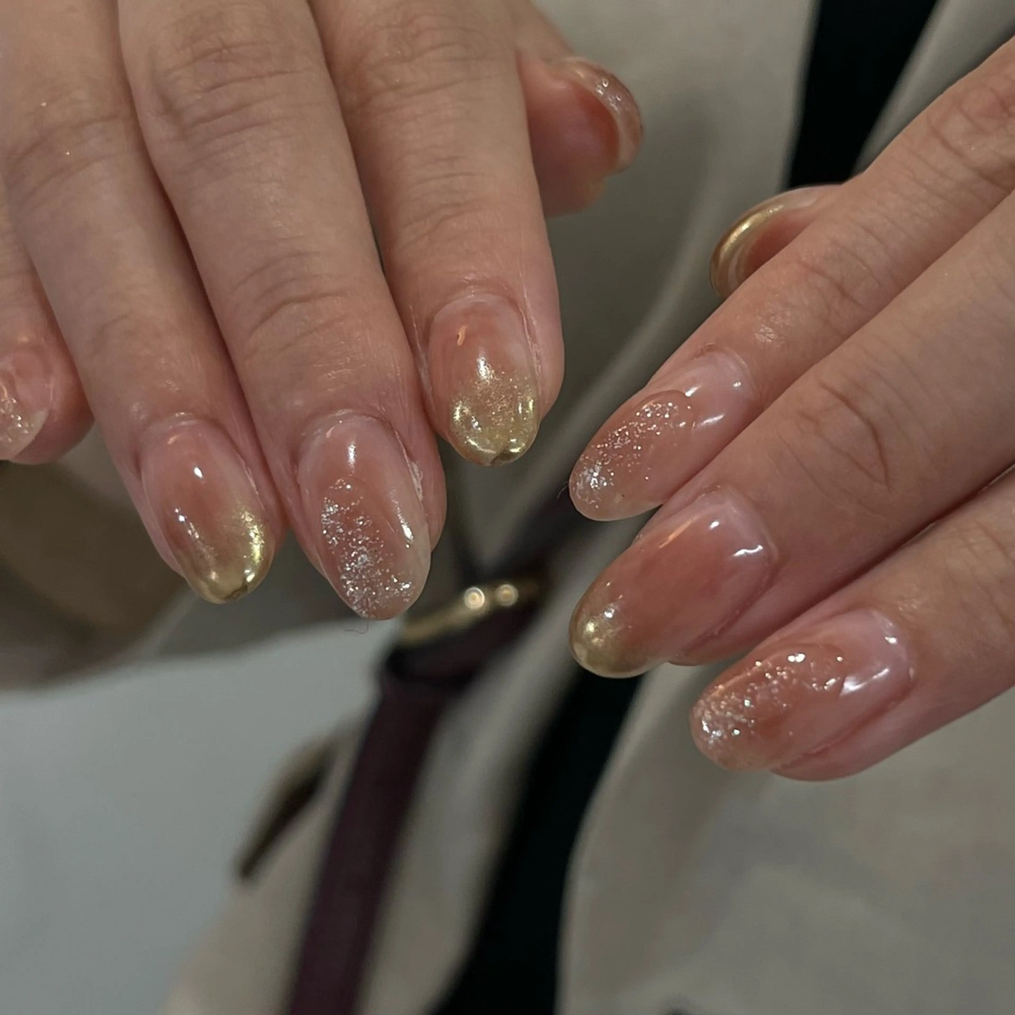 ネイル ハンドネイル Ray. ちゅるん系ニュアンスのネイルデザイン