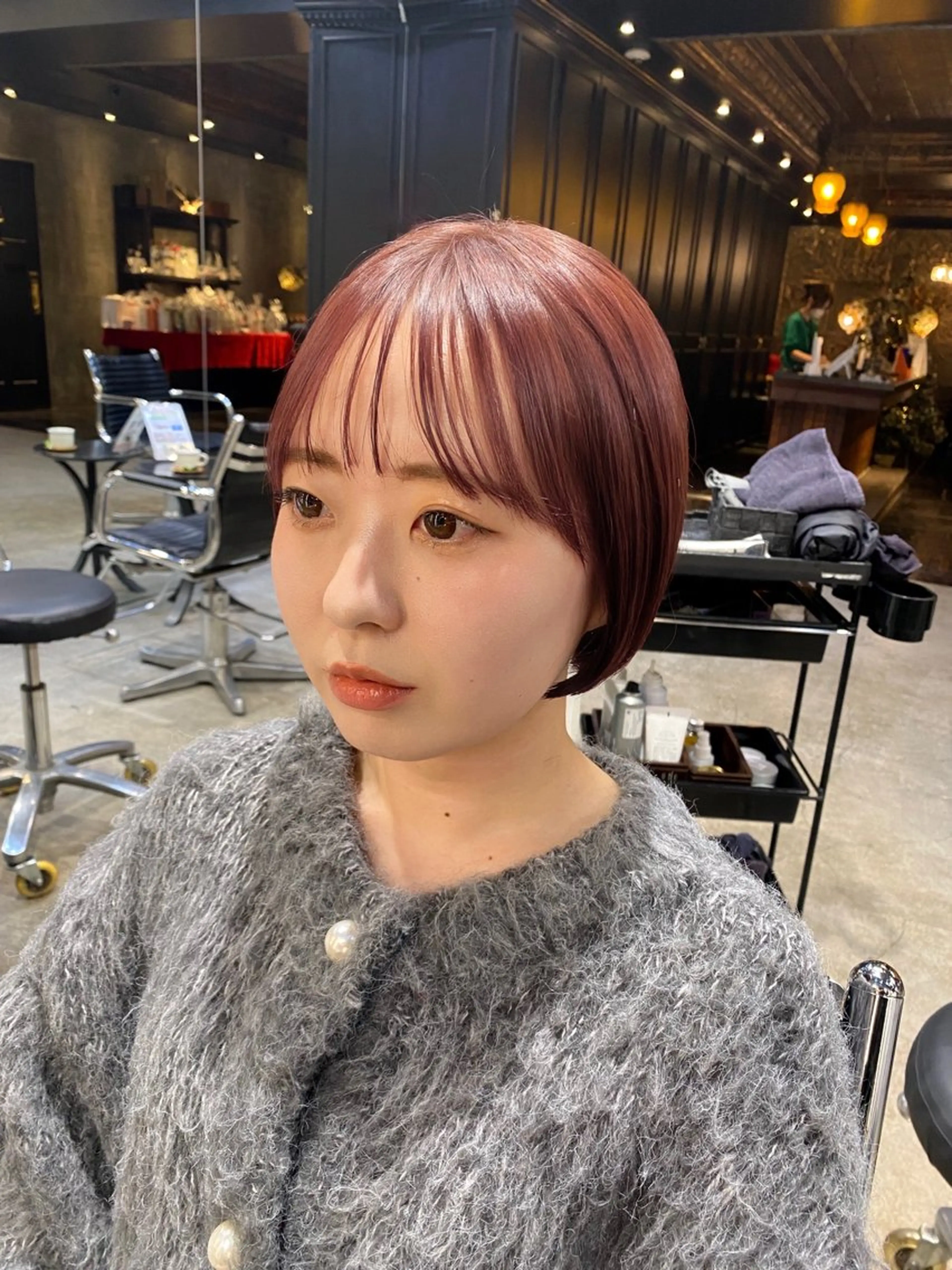 ショート カラー ショートボブ ブラウンカラー ピンクカラー ピンクブラウン ボブ カット ヘアカラー Ms.CHARM所属・透明感カラー🌿 グレージュ🐺陽介のヘアスタイル