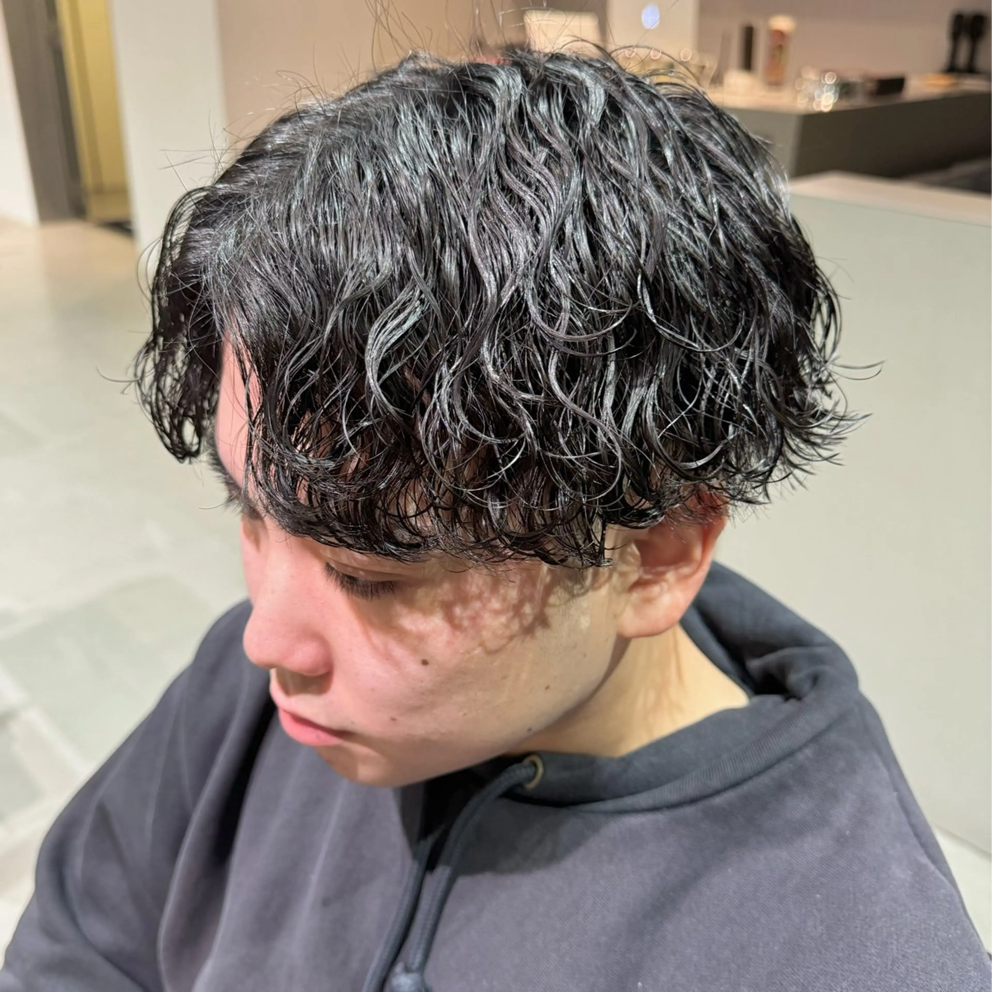 ショート パーマ メンズ iss所属・メンズ/パーマ特化 /波巻き/林洋平のヘアスタイル