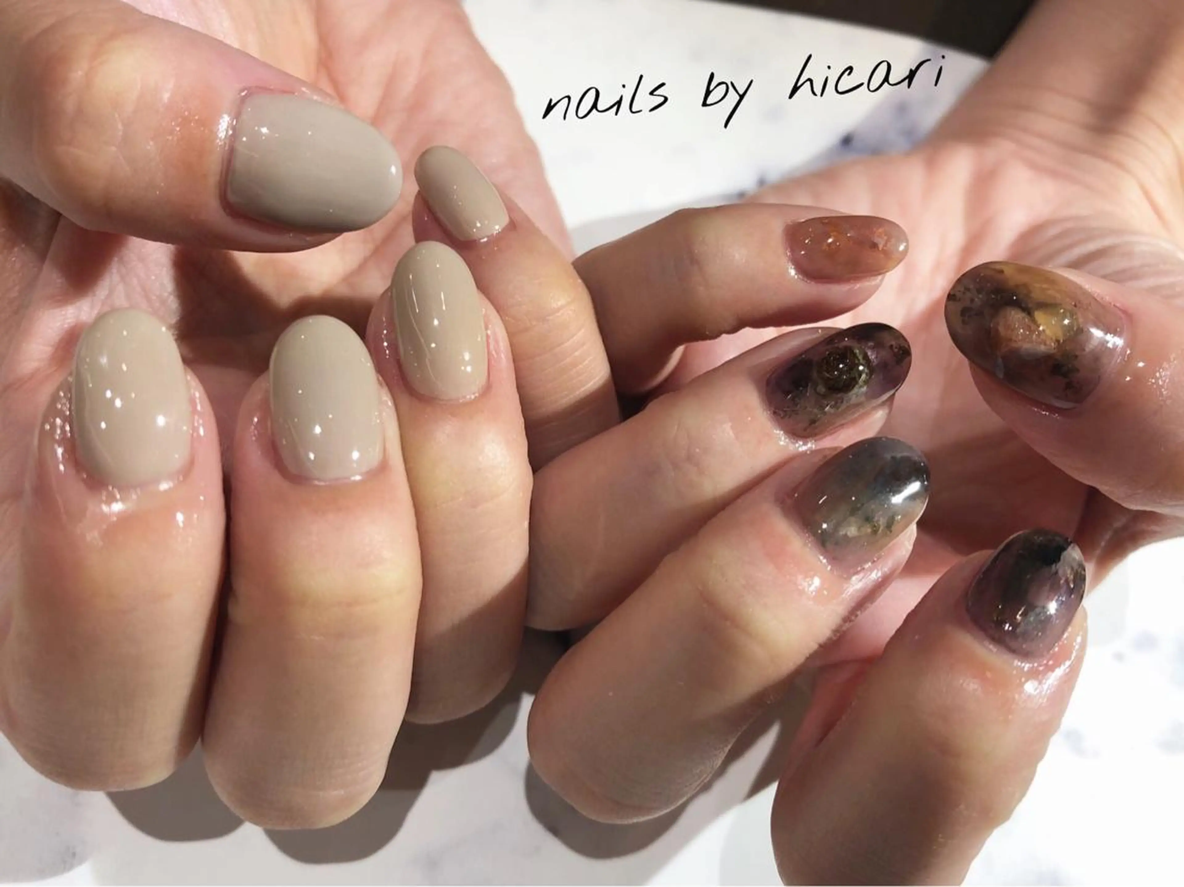 ショート カラー キッズ ネイル マツエク・マツパ ハンドネイル illum hicariのネイルデザイン