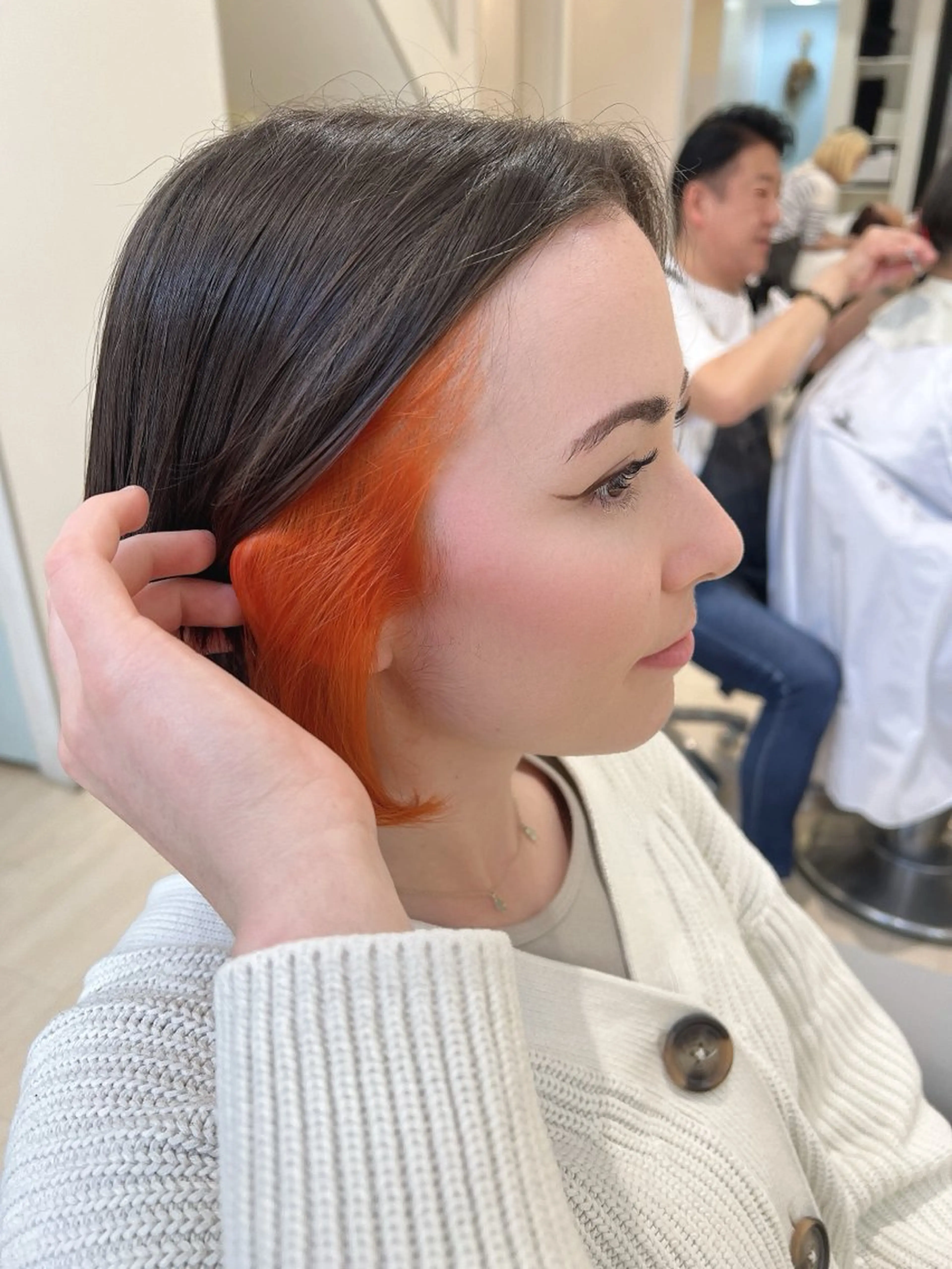 ミディアム カラー パーマ ヘアアレンジ メンズ ヘアカラー 堀井 凌平のヘアスタイル