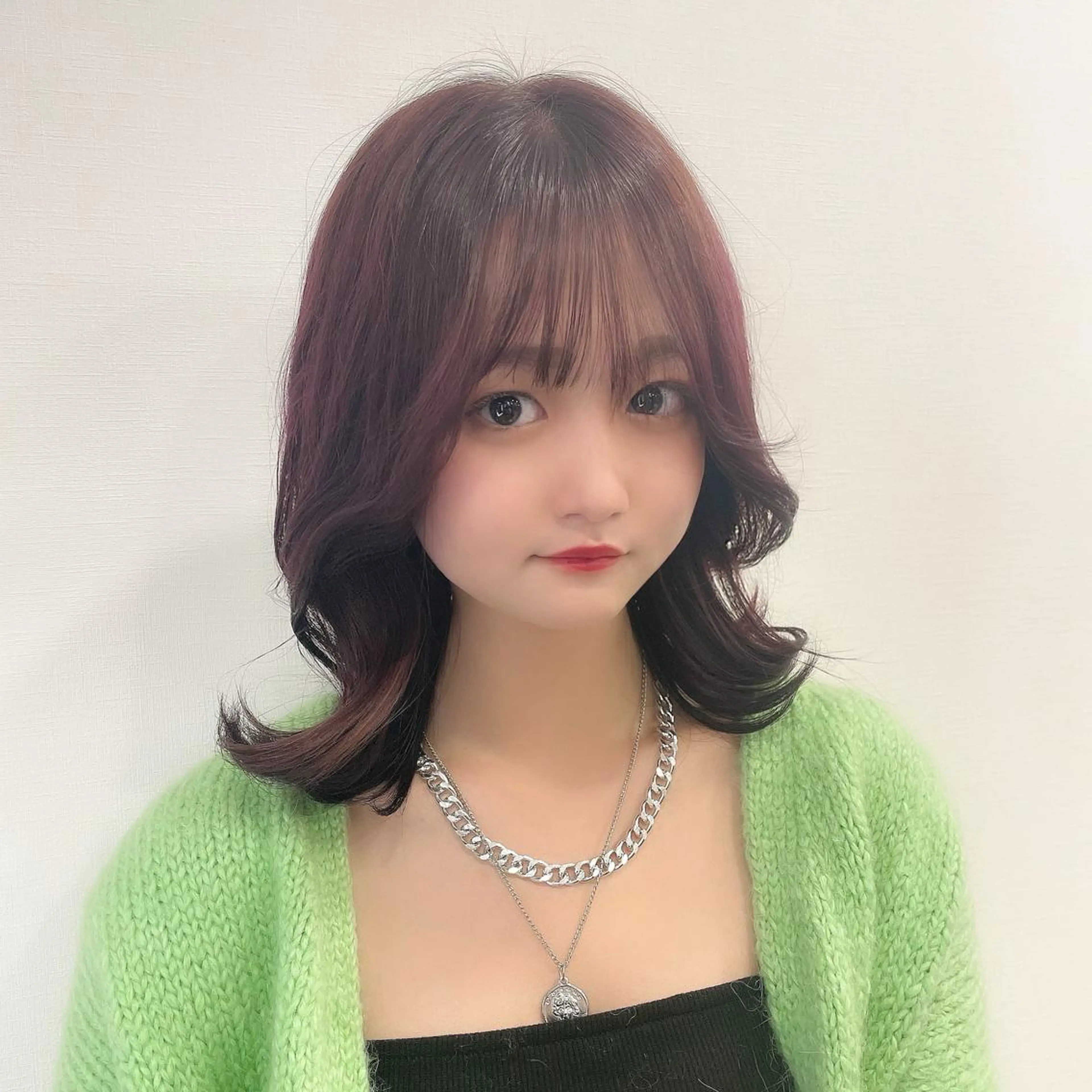 ミディアム パープルカラー 韓国風ヘア ヘアカラー TSUYOSHI 韓国ヘア/くびれヘアのヘアスタイル