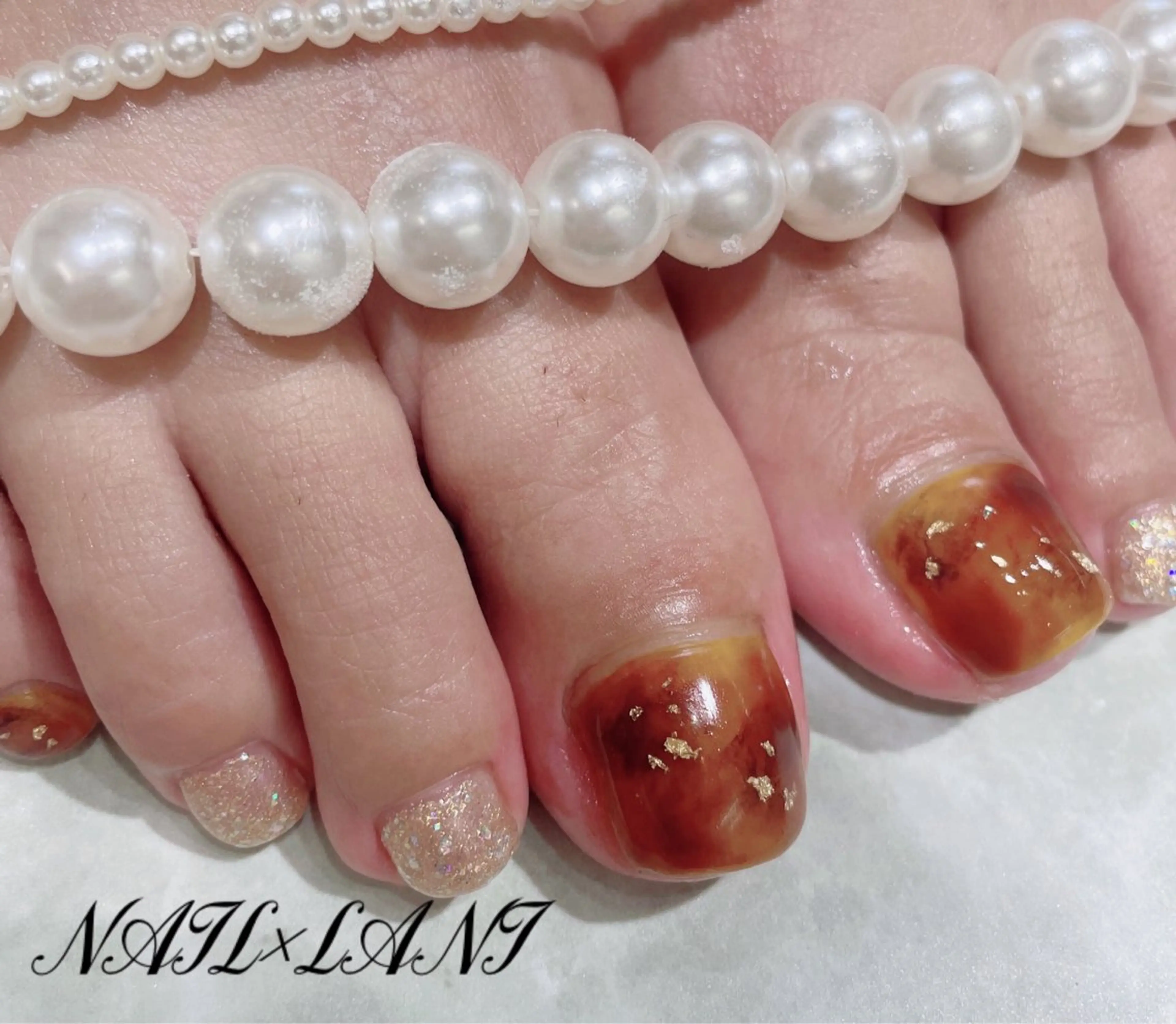 ネイル フットネイル ジェルネイル マグネットネイル パラジェル フットネイル 一之瀬 柚季のネイルデザイン