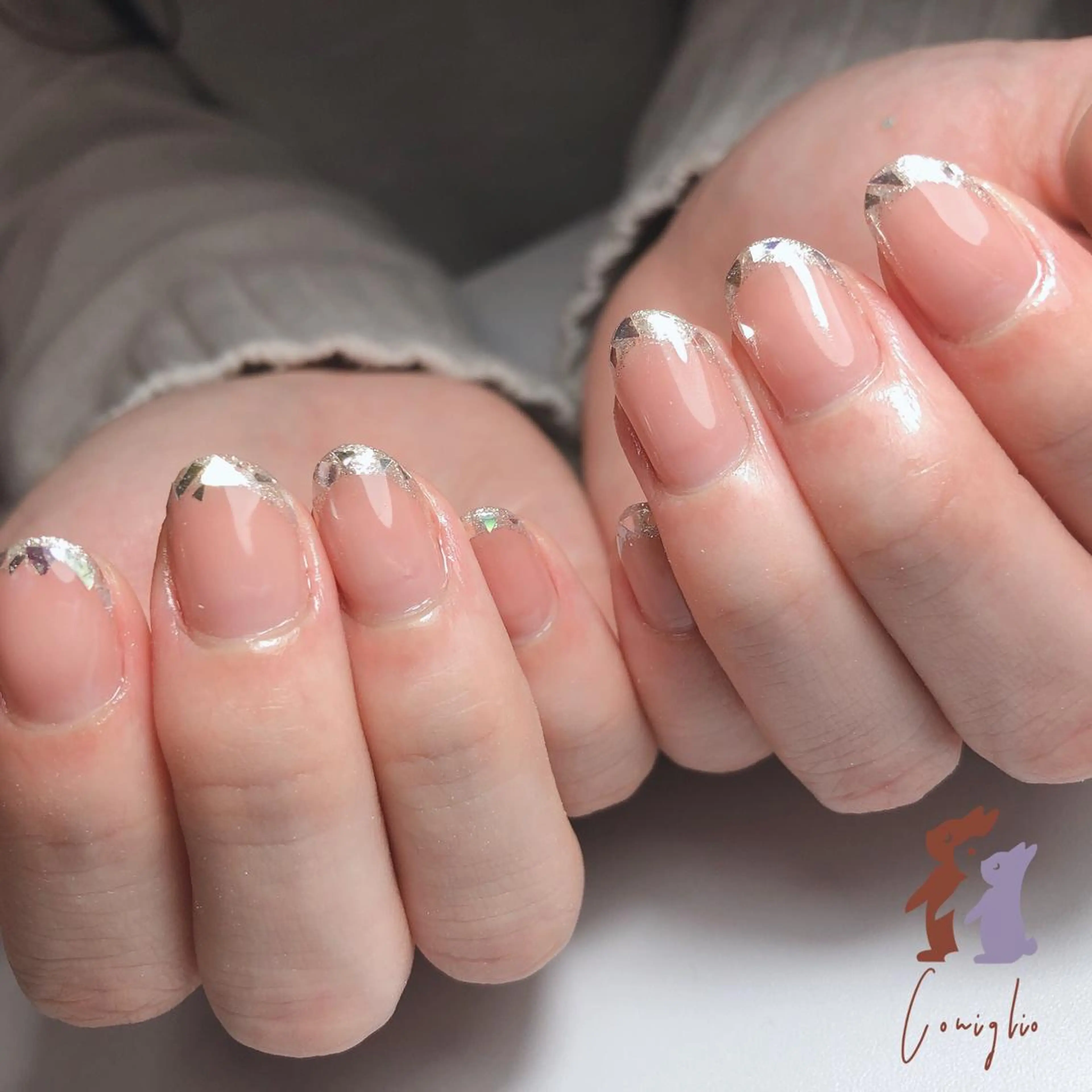 ネイル フレンチネイル ガラスフレンチ Nail Salon Coniglioのネイルデザイン