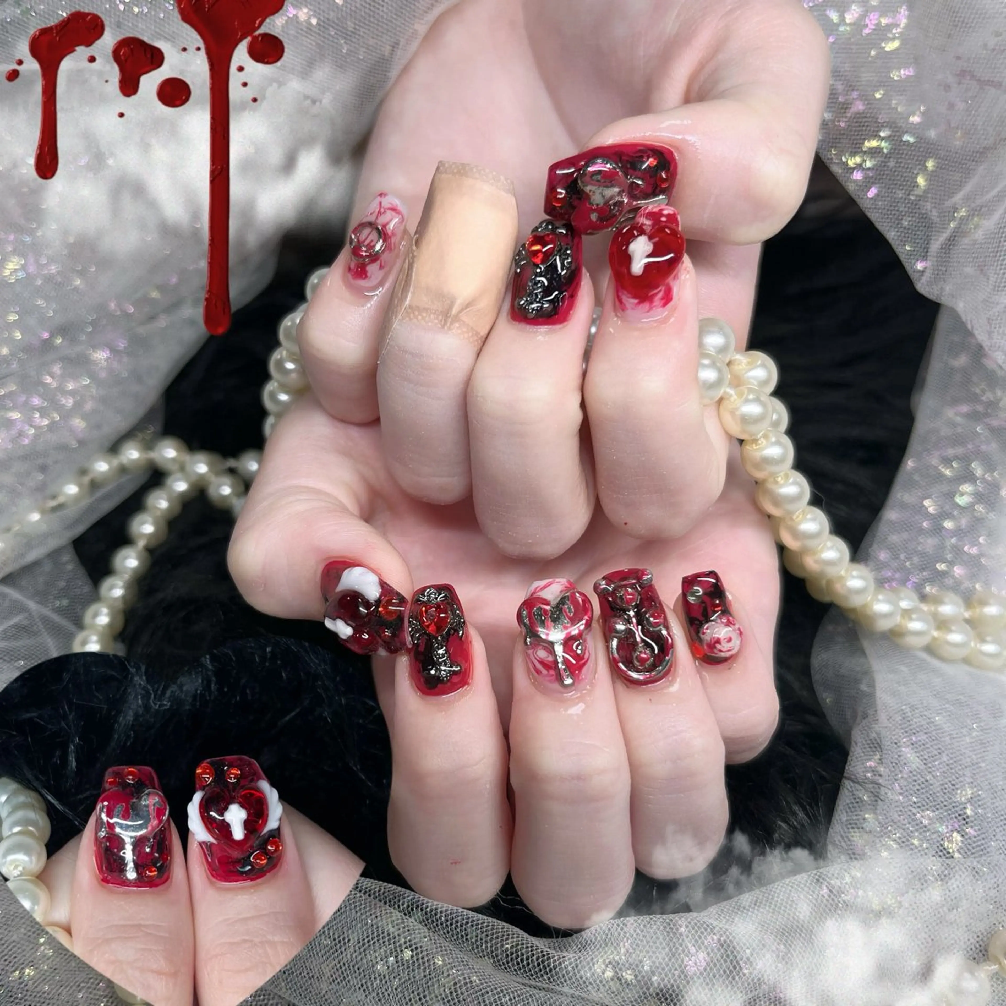 ネイル パーツ全部¥110 サロンミミのネイルデザイン