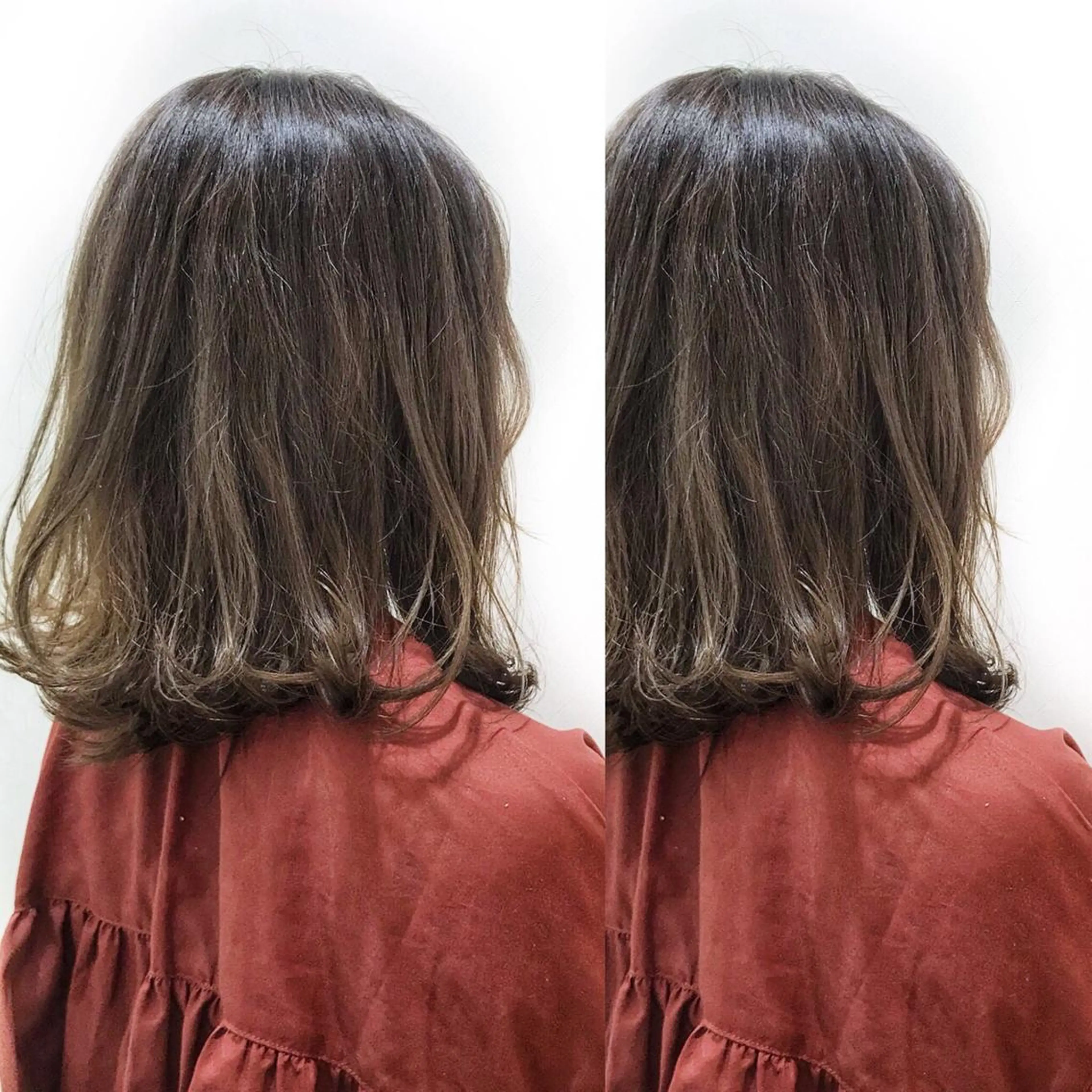 ミディアム カラー パーマ カット ヘアカラー トリートメント エリア人気No.1 美容室Ash西船橋のヘアスタイル