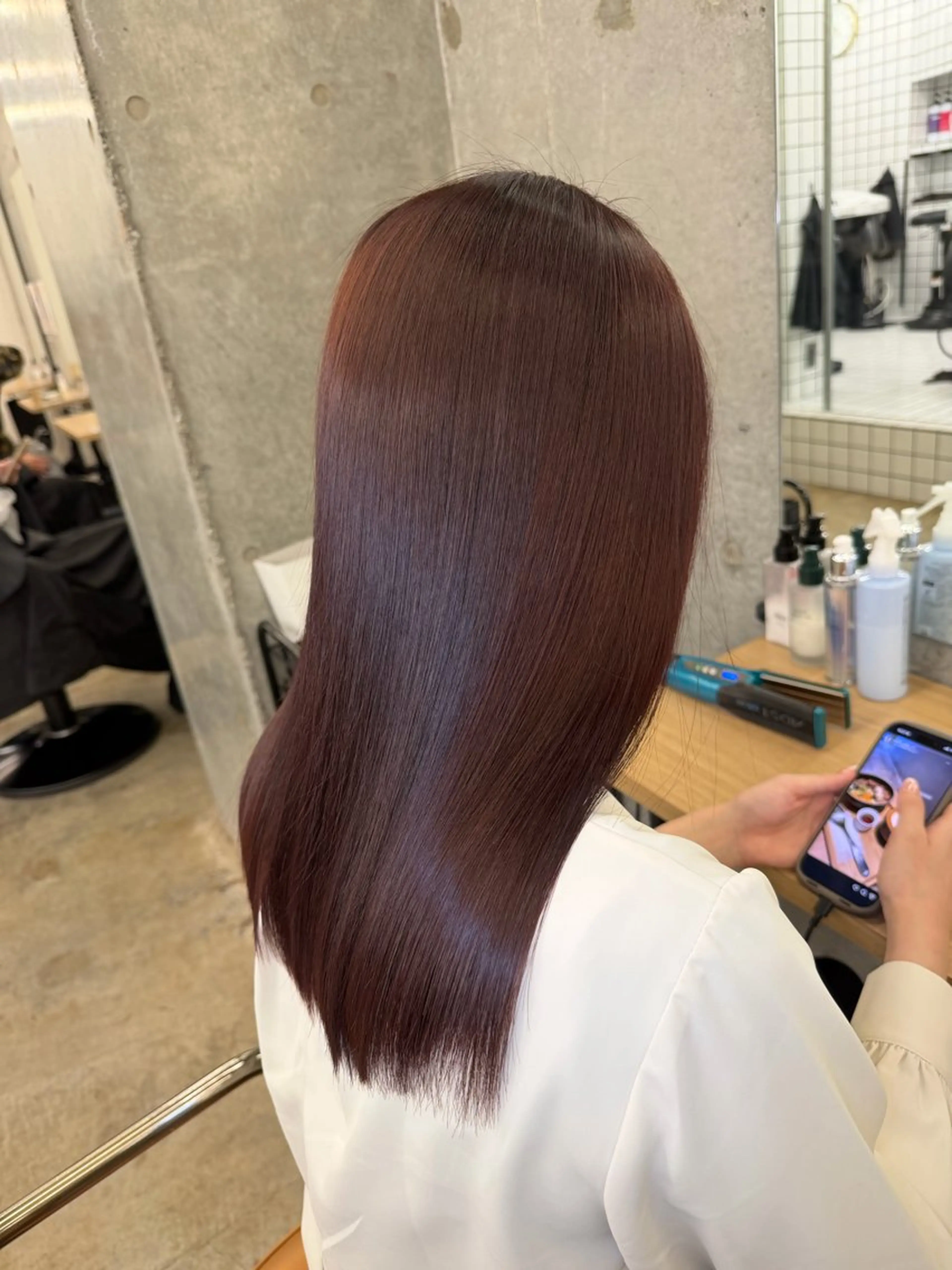 セミロング 髪質改善 レイヤーカット 縮毛矯正 縮毛矯正 トリートメント 縮毛矯正×髪質改善× 艶髪カラー　吉原和磨のヘアスタイル