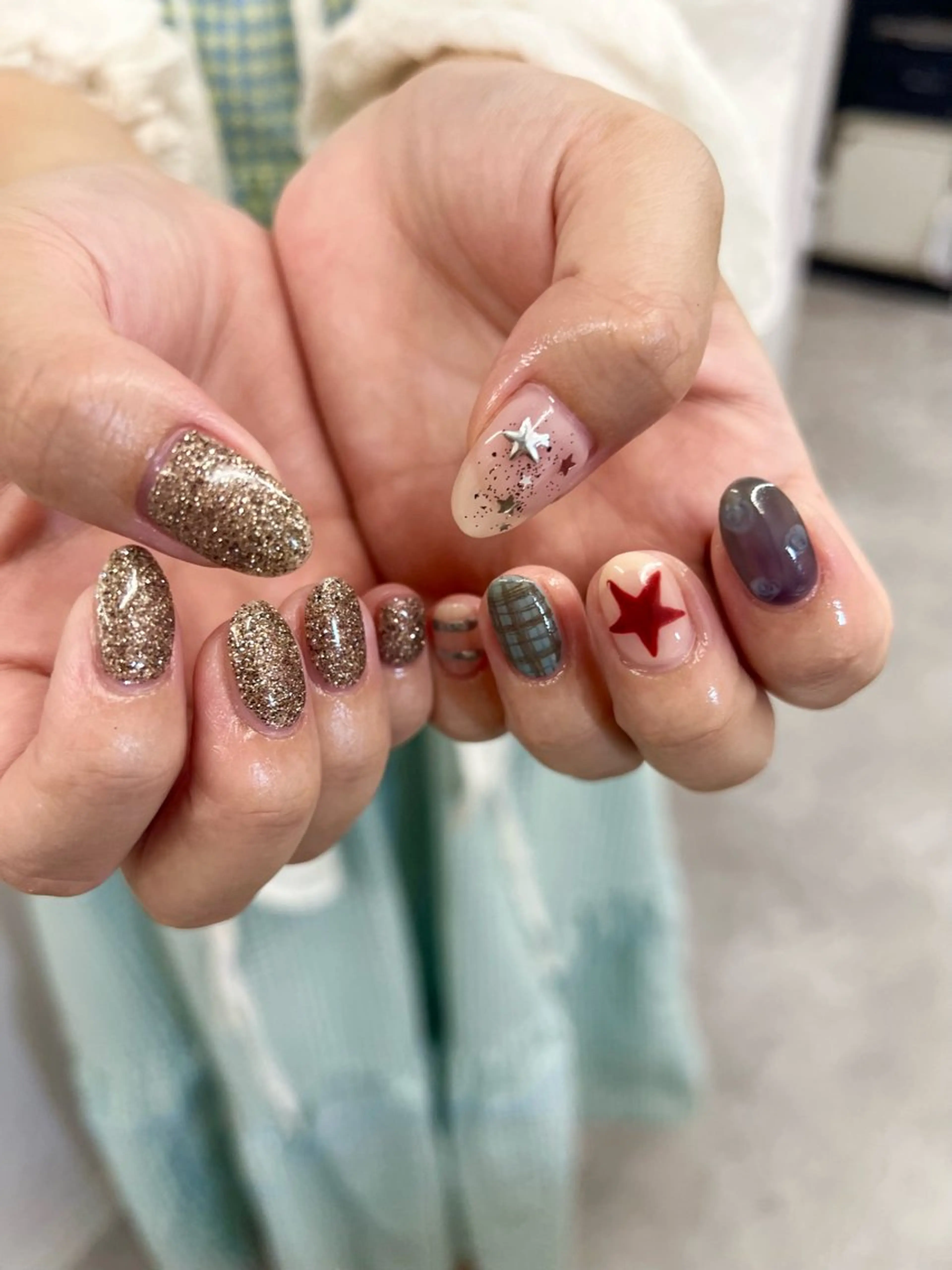 ネイル ブラウン ジェルネイル マグネットネイル ニュアンスネイル パラジェル ハンドネイル ハンドケア Bana_ Nailのネイルデザイン