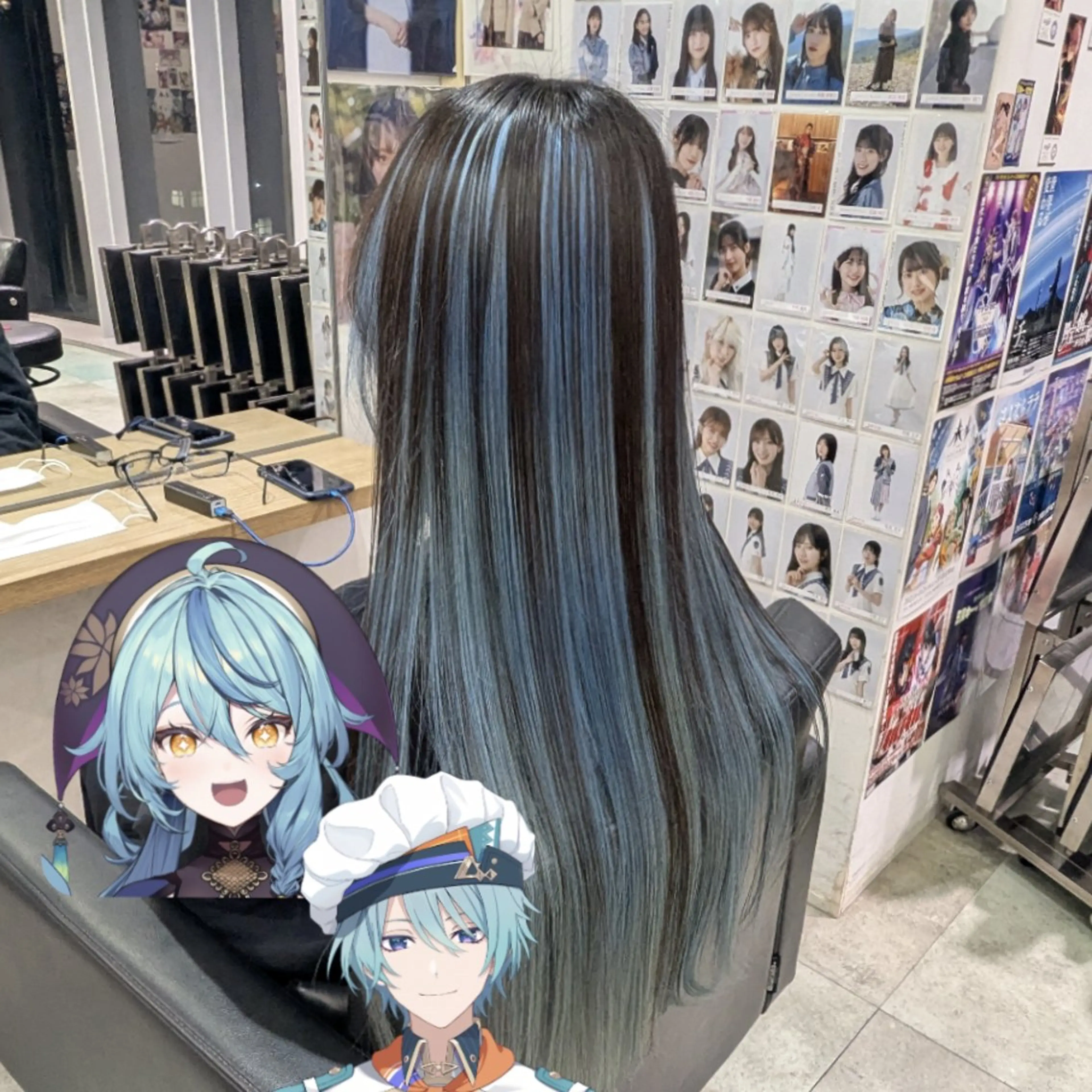 カラー ロング ブリーチ デザインカラー ダブルカラー ハイトーンカラー インナーカラー 推しカラー🦉にじさ んじカラー🌈🕒✨のヘアスタイル