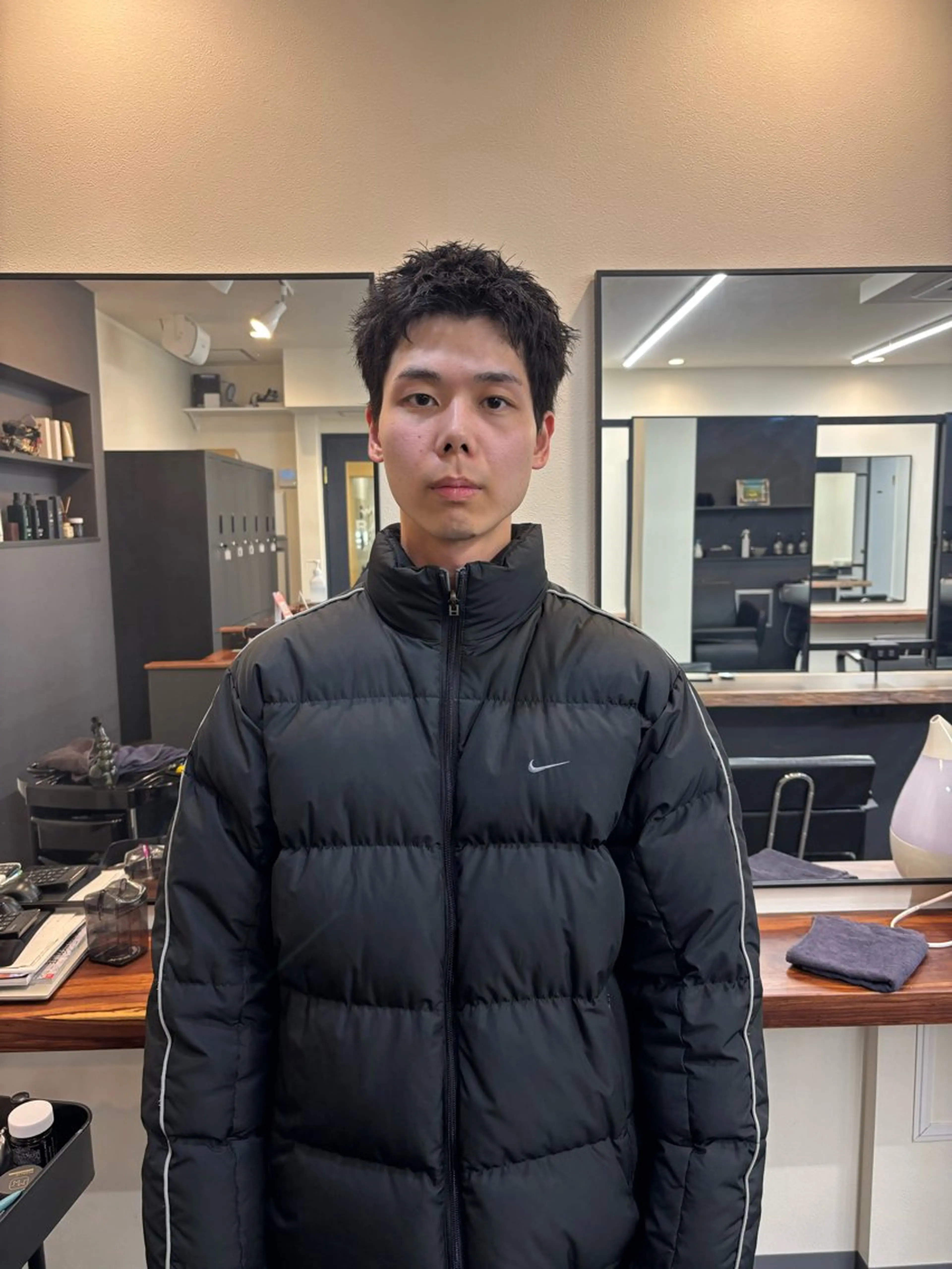 メンズ カット スパイキーパーマ 柏NO1 藤本葉のヘアスタイル