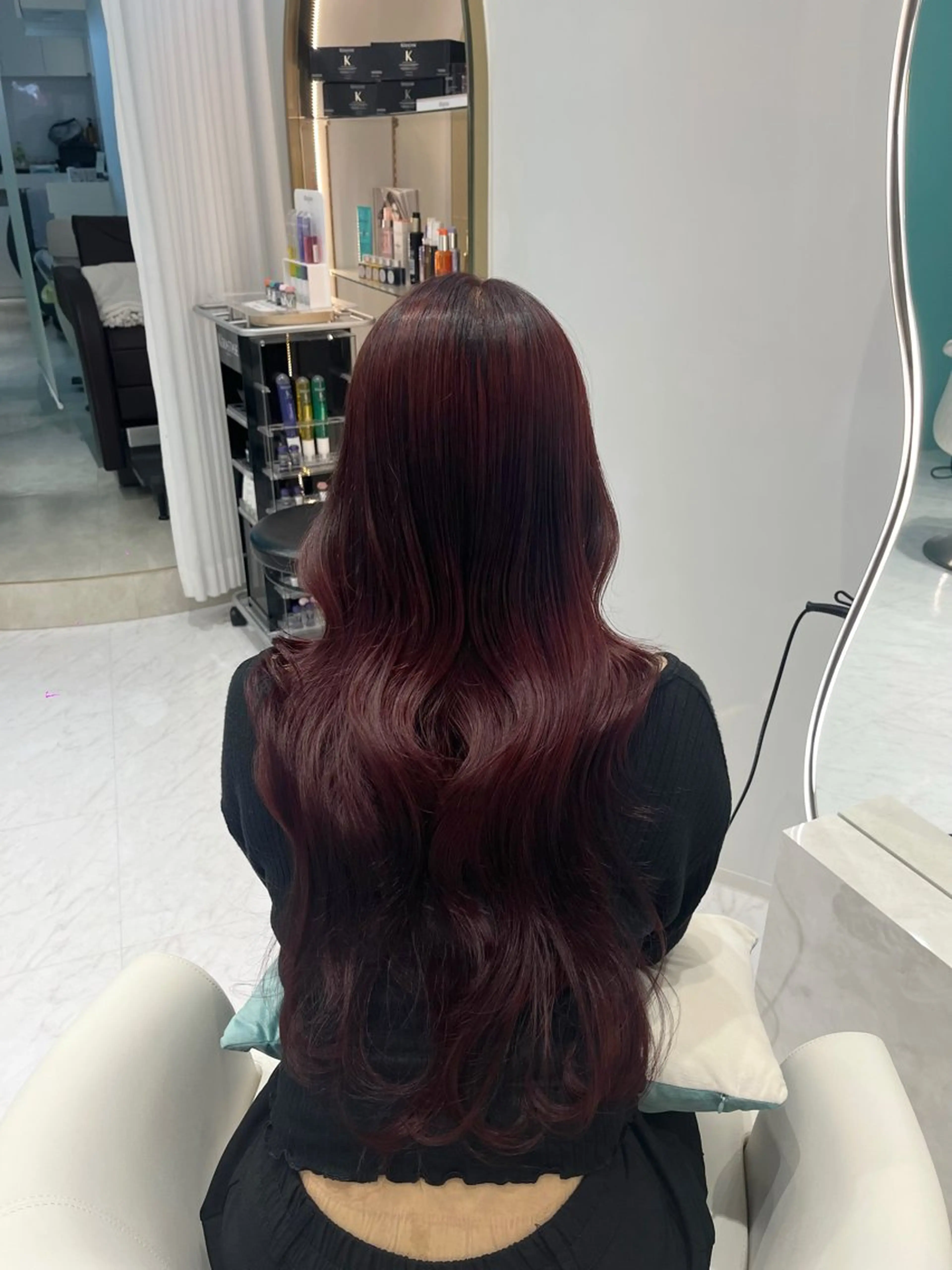 ロング カラー レッドカラー 名古屋/透明感カラー /韓国ヘア/高木梨帆のヘアスタイル