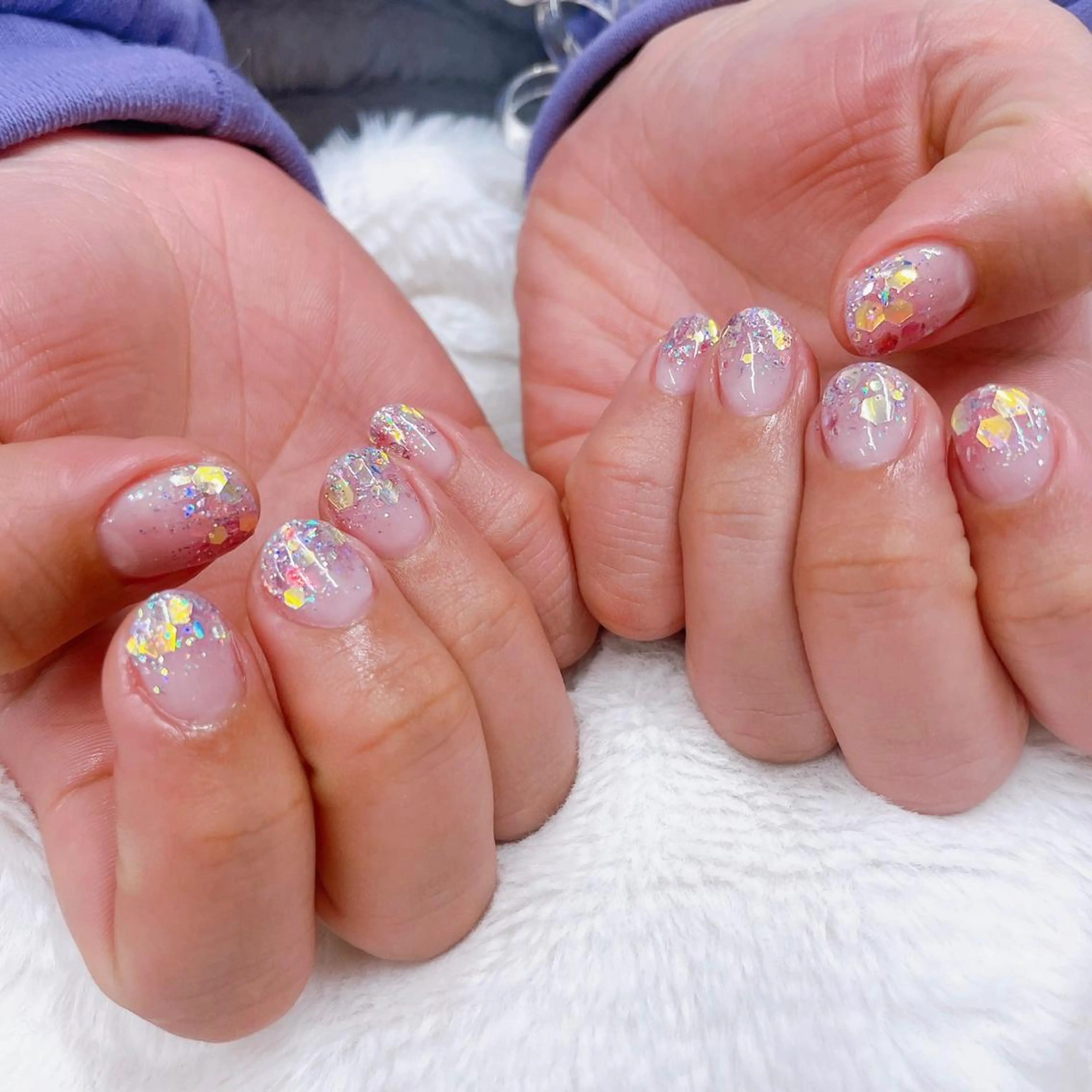 ネイル グラデーション ラメ(グリッター) ラメグラデーション kaenail 瑞江のネイルデザイン