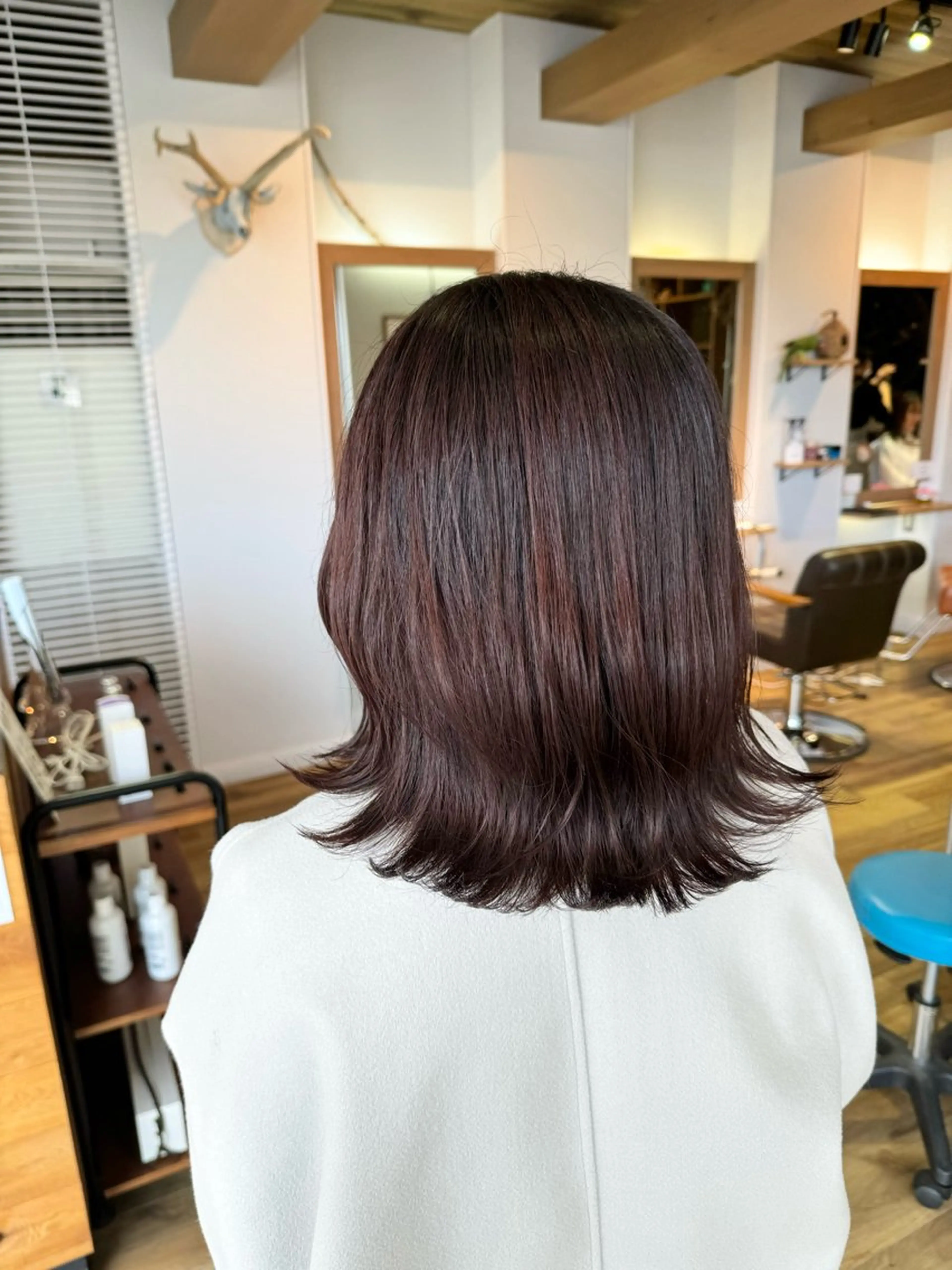 セミロング カラー ピンクカラー ヘアカラー トリートメント ツキダテ ユイのヘアスタイル