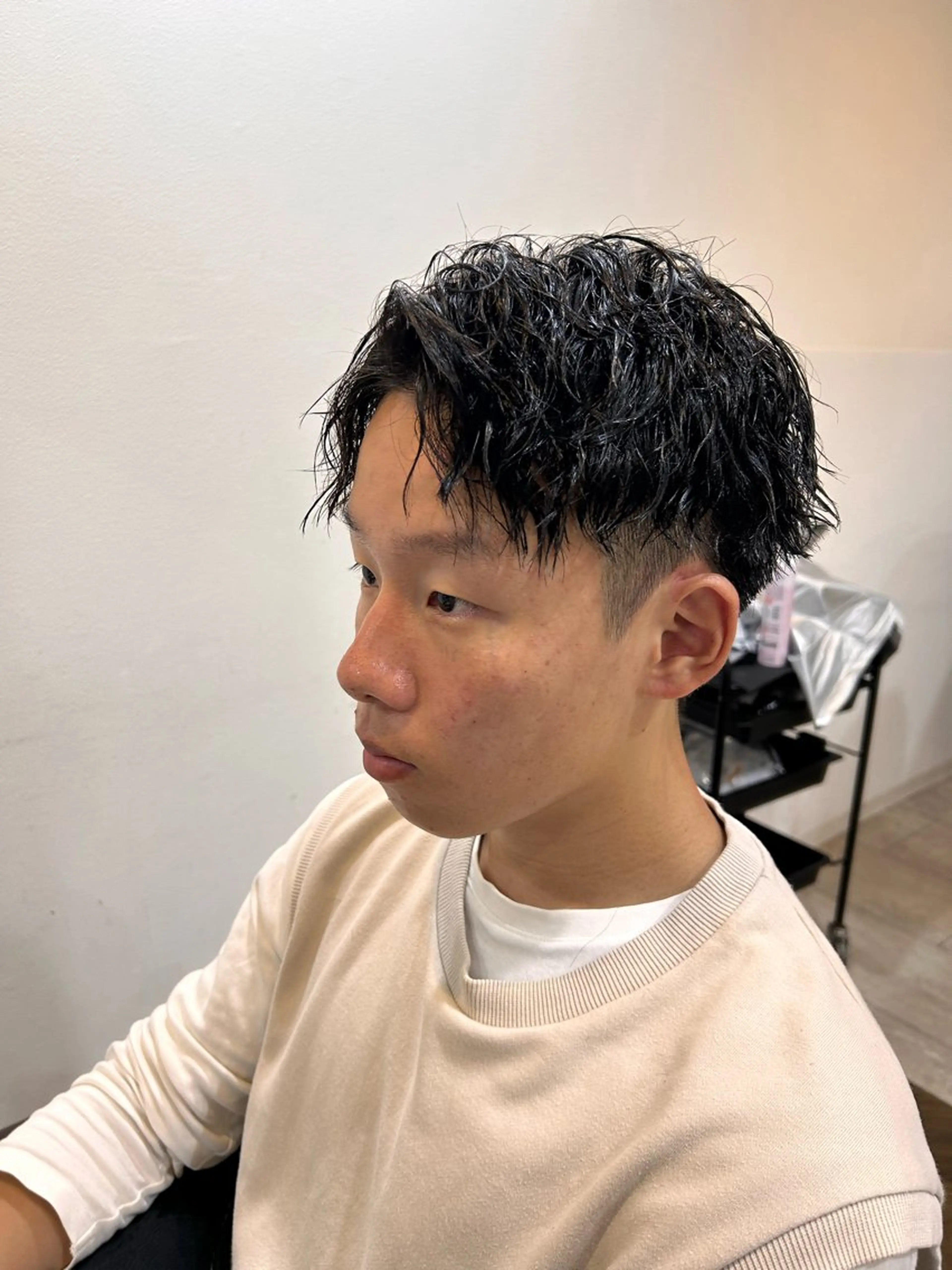 ショート パーマ メンズ メンズパーマ ツイストスパイラルパーマ スパイラルパーマ Grandoll  Luxe所属・ボブ/ショート/小倉 ✂中尾吏穏のヘアスタイル