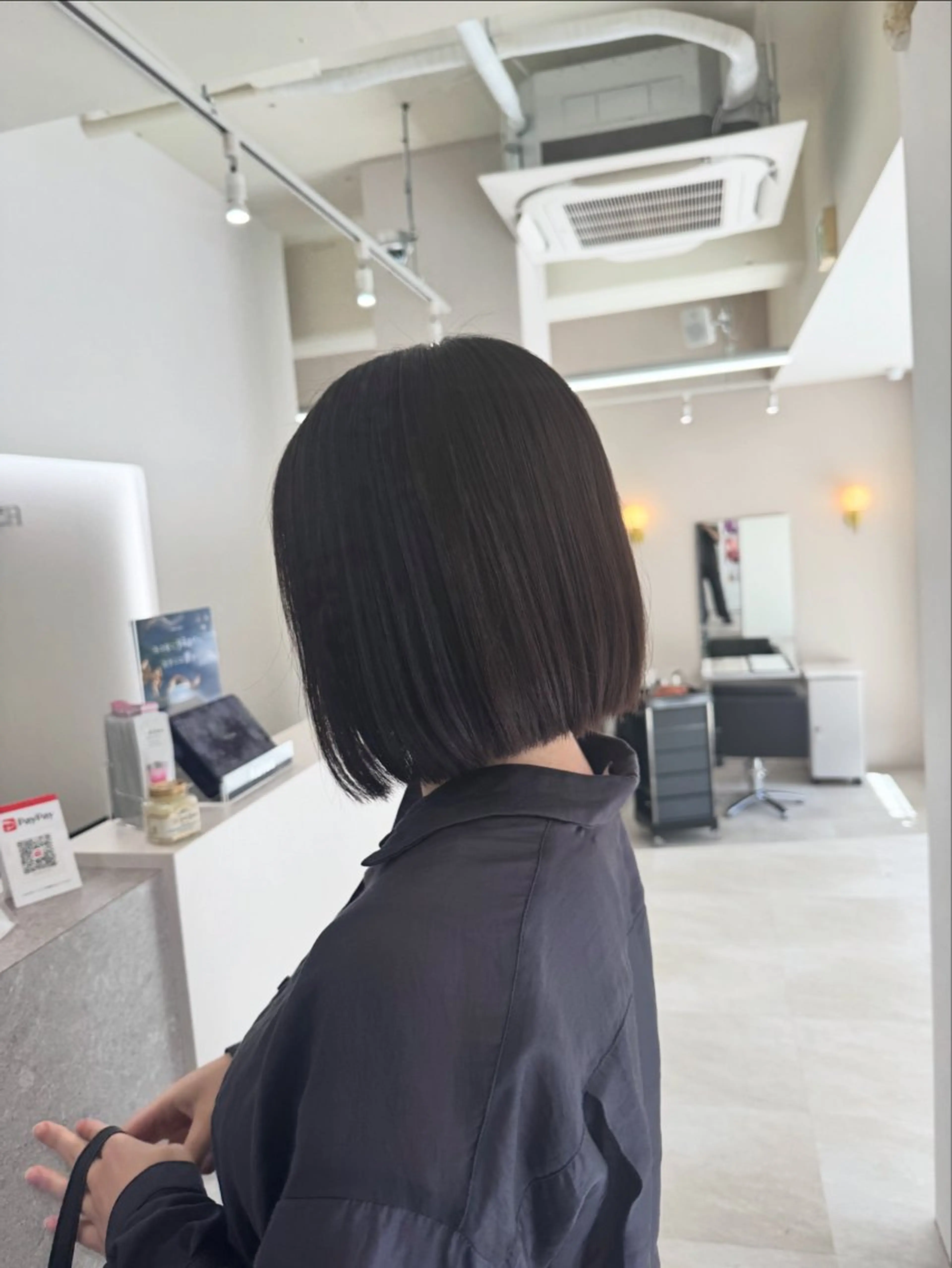 ミディアム ボブ カット ヘアカラー 加藤 優眞のヘアスタイル