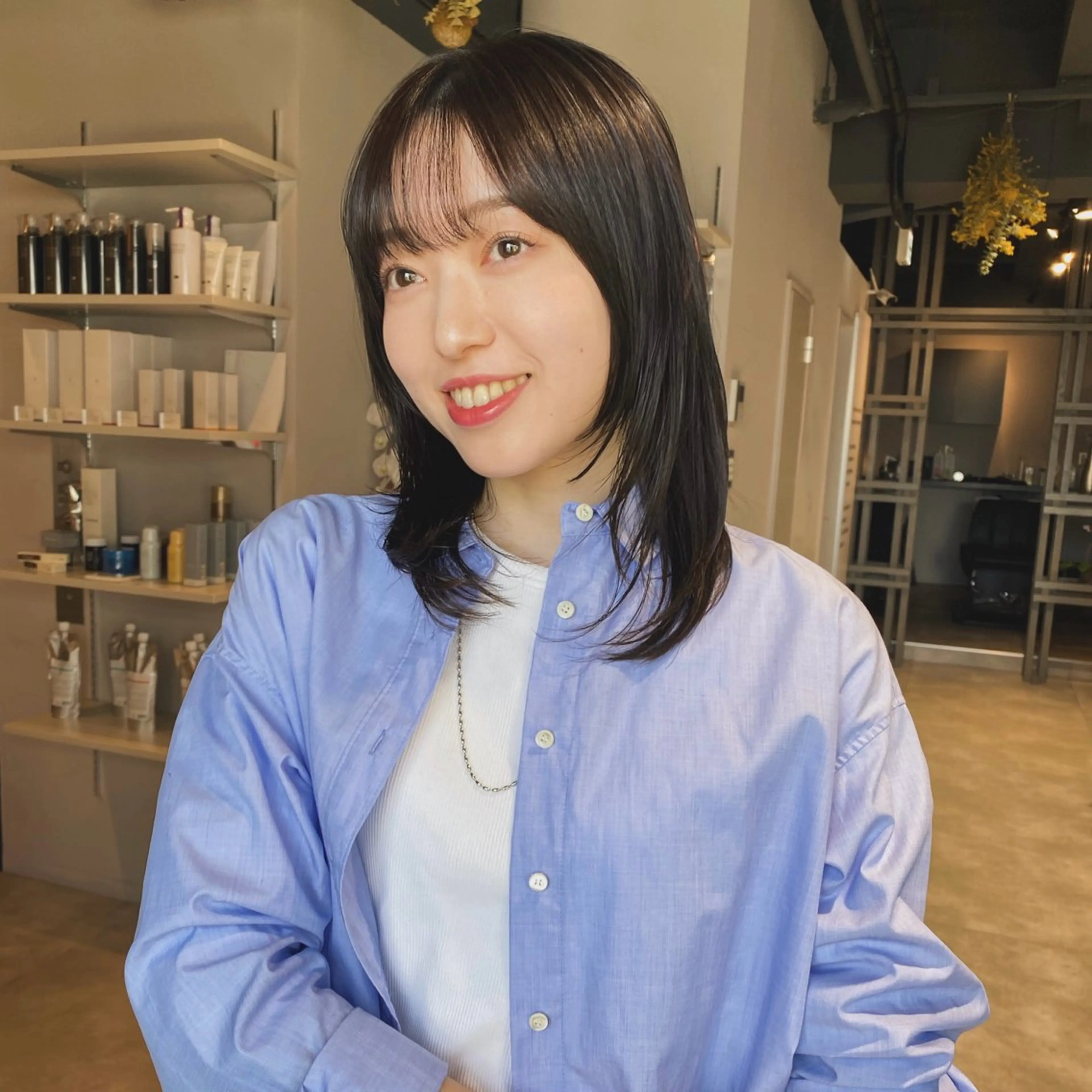 ミディアム ミディアムパーマ ハイライト 髪質改善 レイヤーカット カット また会いたくなる 美容師【KENTA】のヘアスタイル