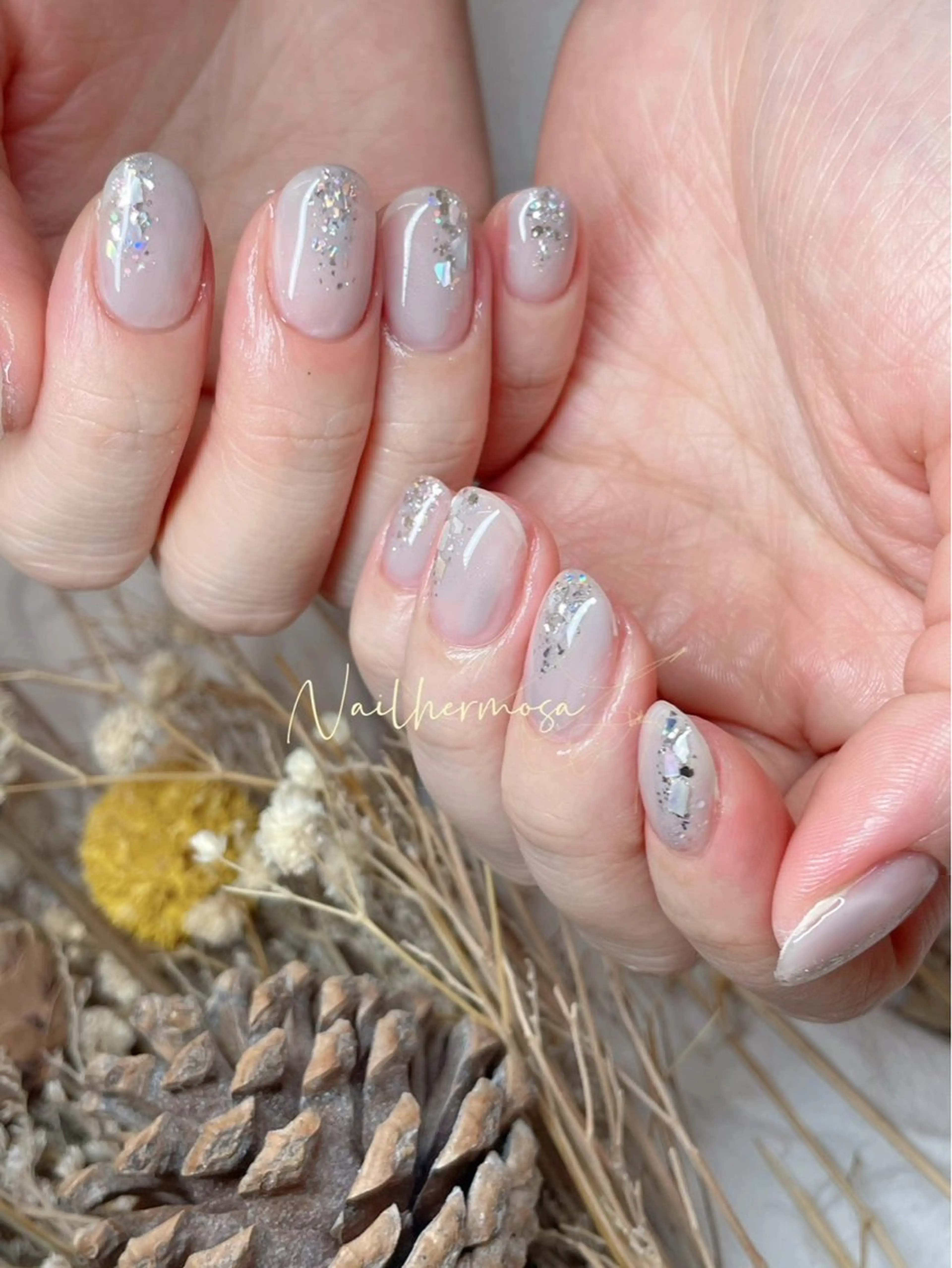 ネイル 長さ出し フラッシュネイル フットネイル ジェルネイル マグネットネイル ハンドネイル エルモサ YURIKAのネイルデザイン