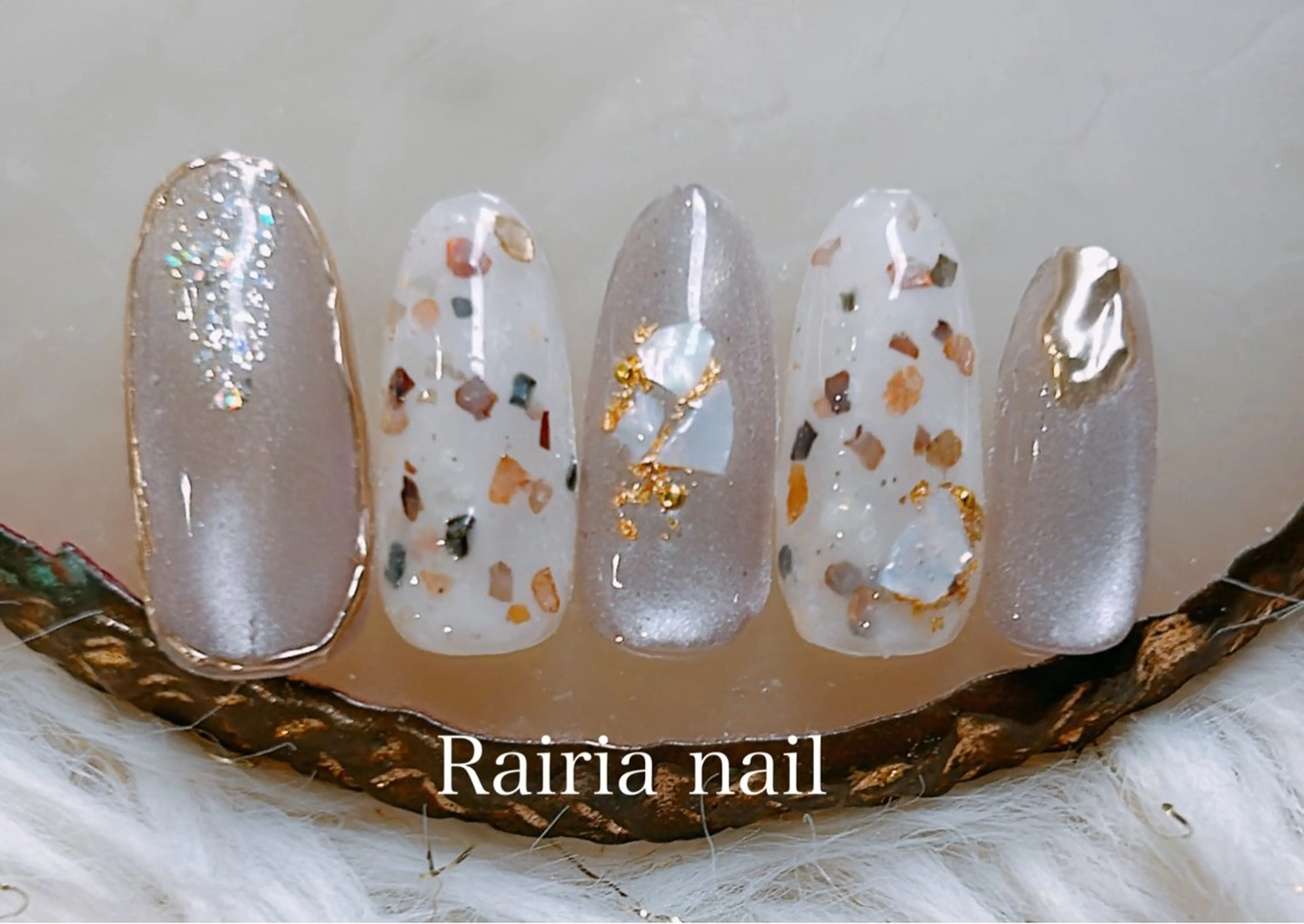 ネイル アートネイル ジェルネイル 持ち込み ニュアンスネイル パラジェル Rairia nail本八幡店のネイルデザイン