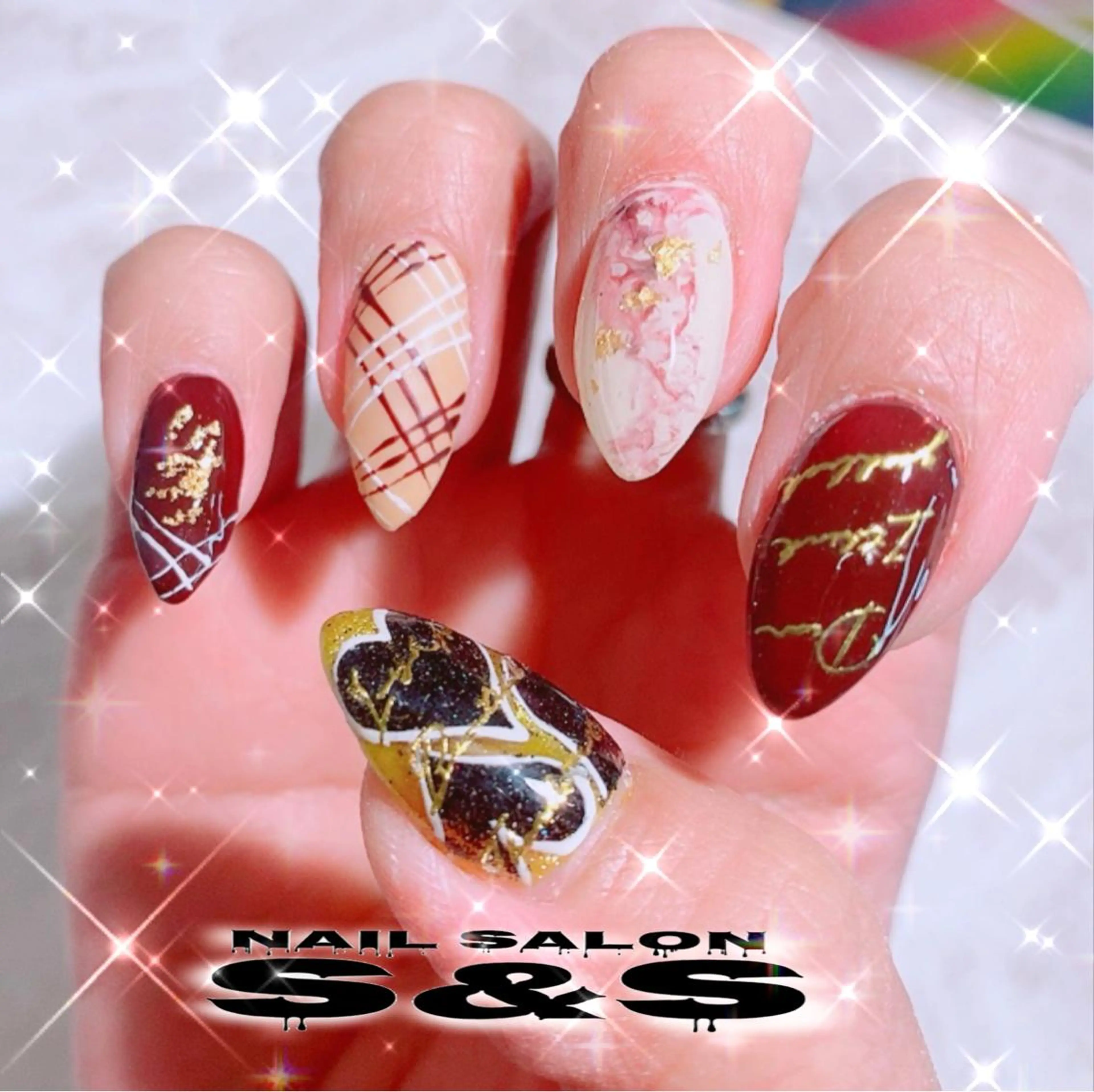 ネイル 長さ出し メンズネイル 持ち込み スカルプネイル バレンタイン S&S 村田小百合のネイルデザイン