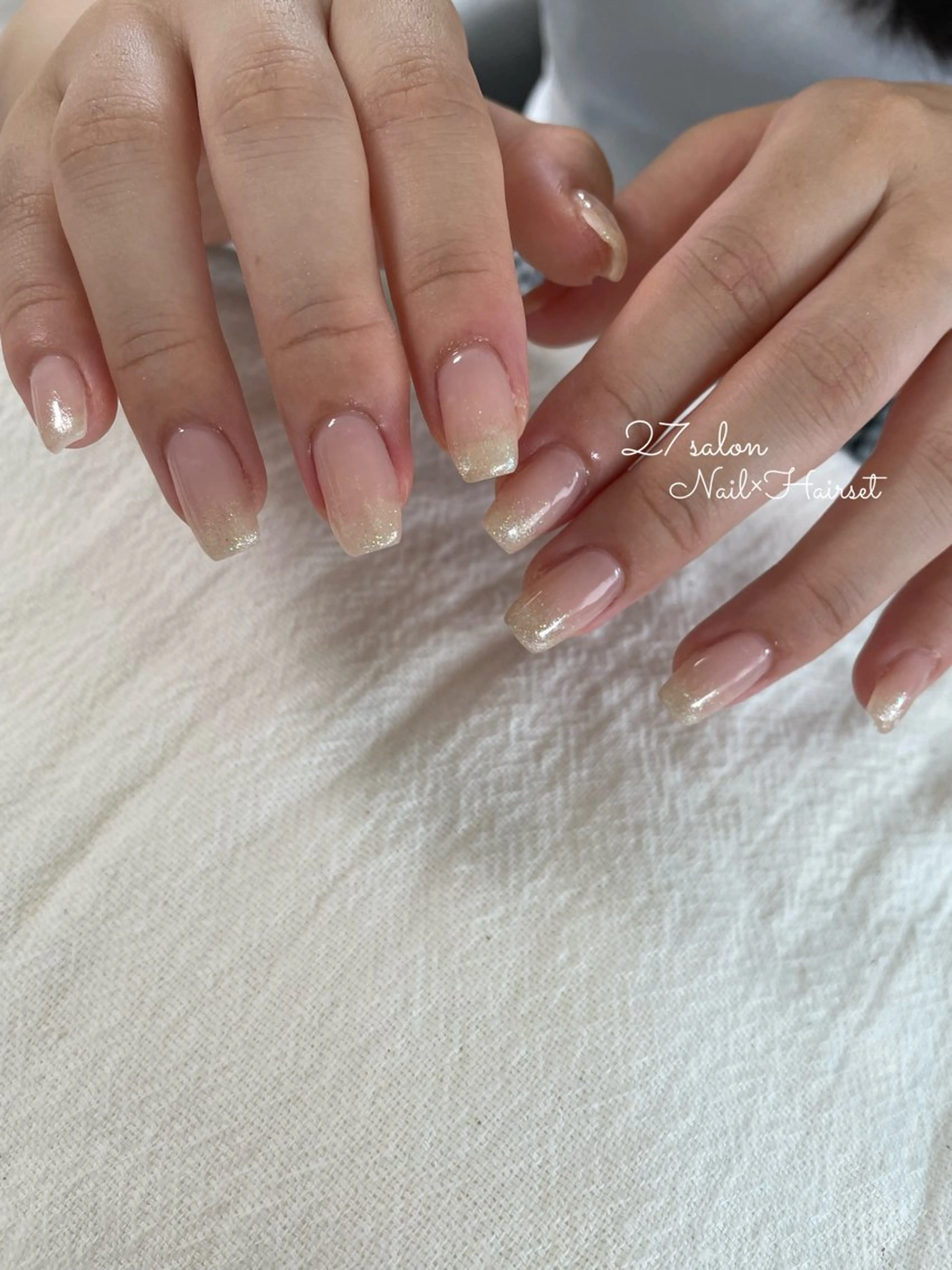 ネイル グラデーション ラメ(グリッター) ラメグラデーション シンプルネイル 27salon yuinaのネイルデザイン