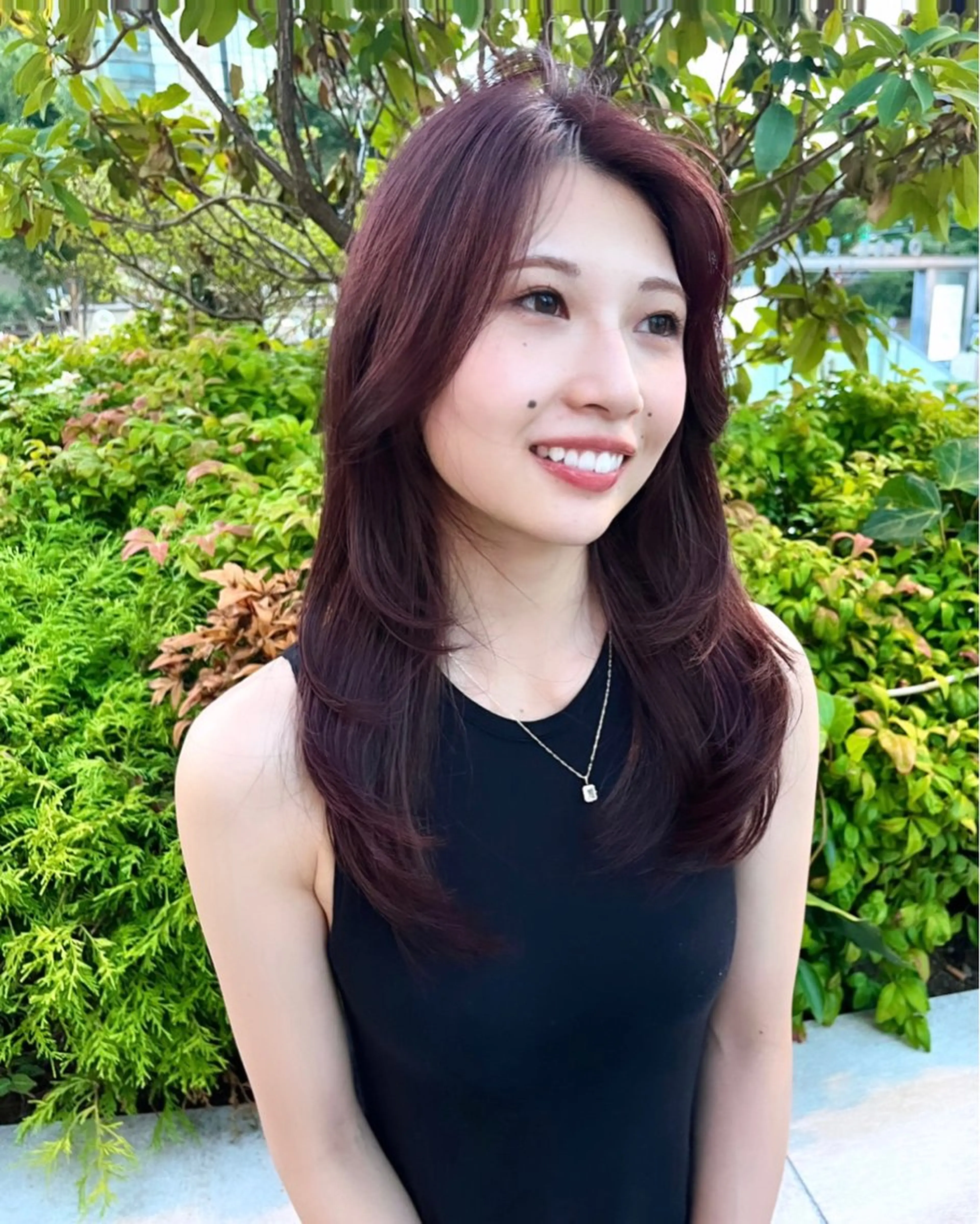 セミロング カラー ヘアアレンジ 成人式 結婚式・ブライダル ピンクカラー バイオレットカラー バイオレットピンク HIROKO / 透明感暖色カラー🎀のヘアスタイル