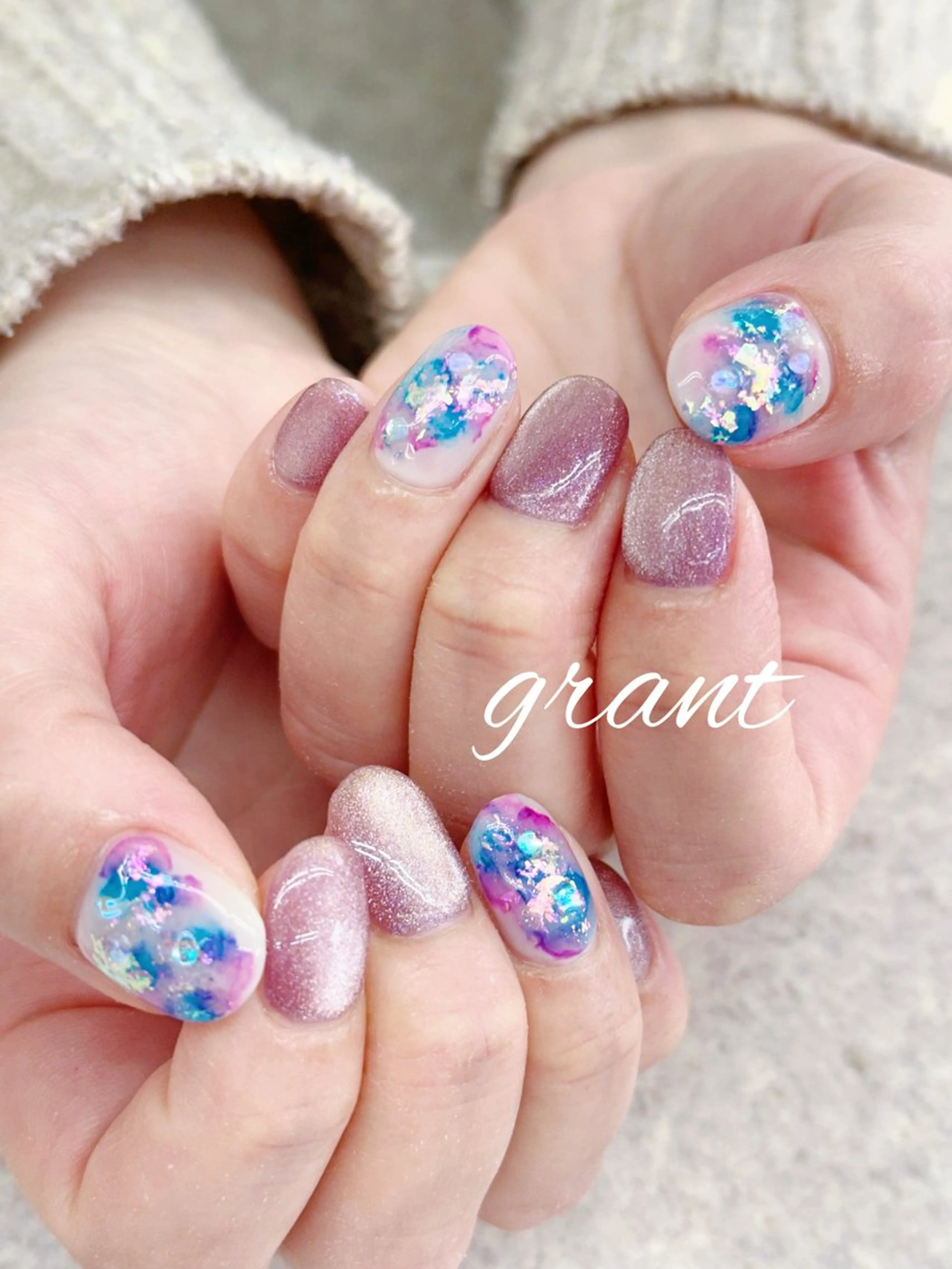 ネイル ニュアンスネイル 冬ネイル ハンドネイル nail salon grant所属・nailsalon grantのネイルデザイン