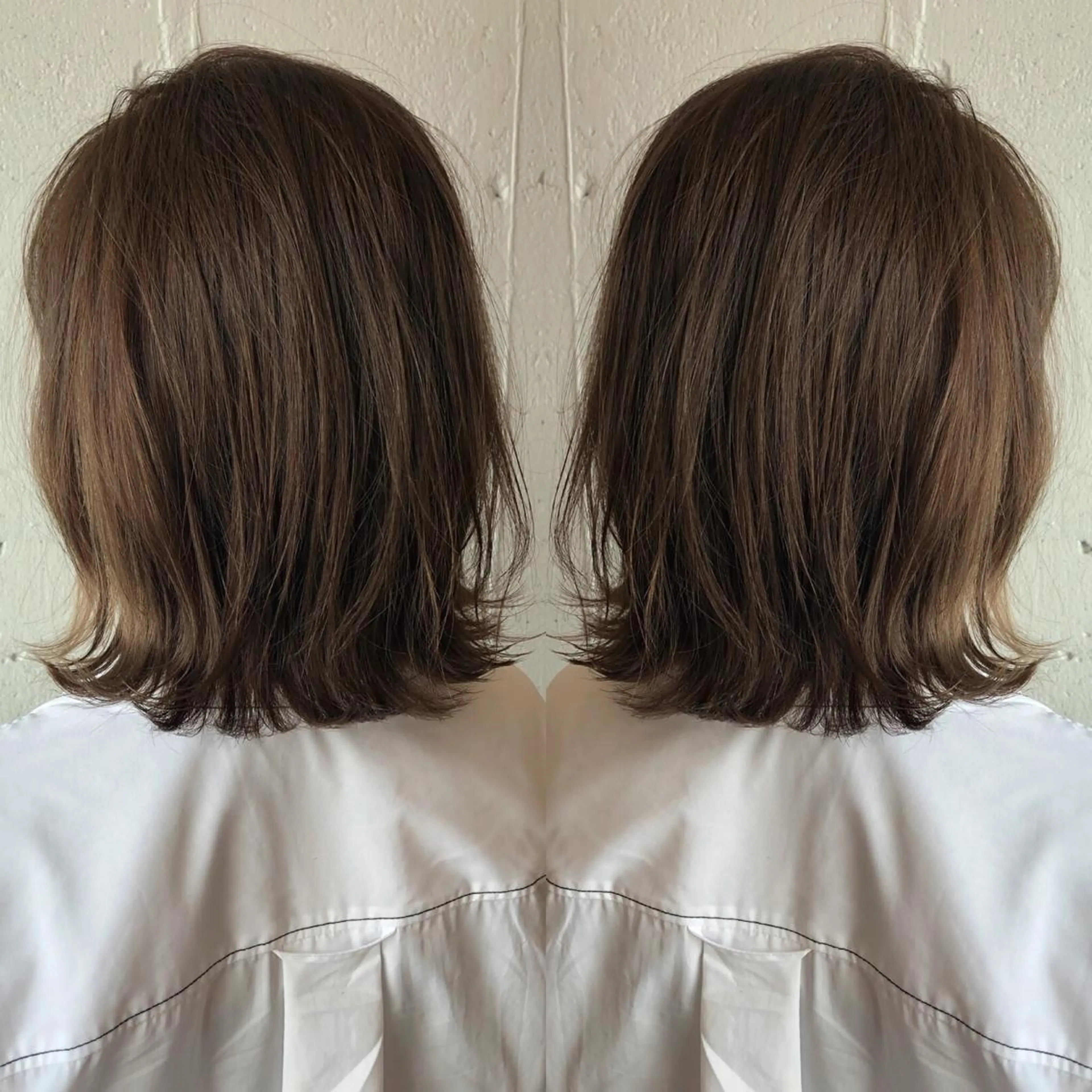 ミディアム カット ヘアカラー トリートメント あらき ちさとのヘアスタイル