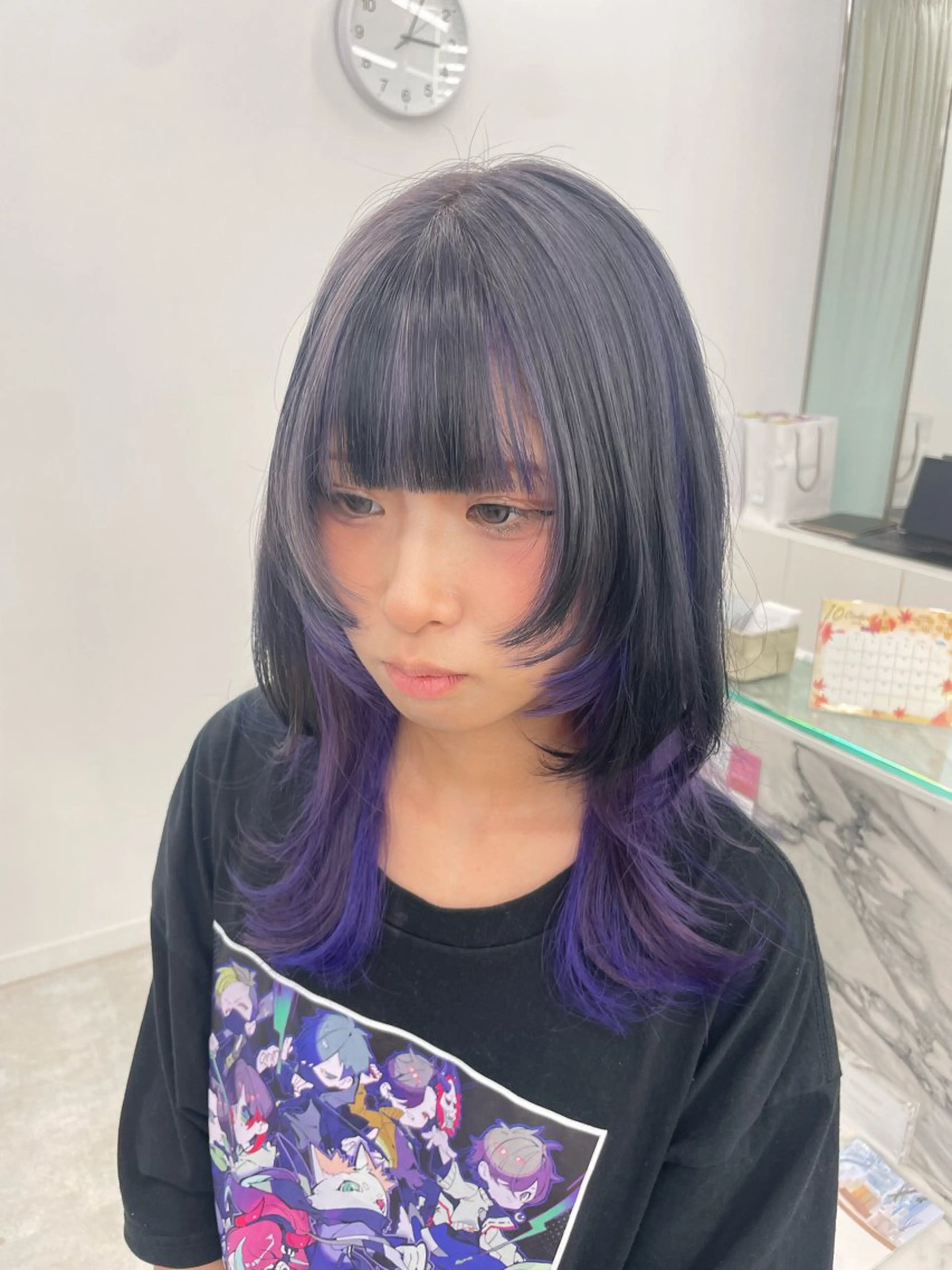 セミロング カラー ヘアアレンジ デザインカラー ヘアカラー トリートメント 【Sweep】おじま のぞみのヘアスタイル