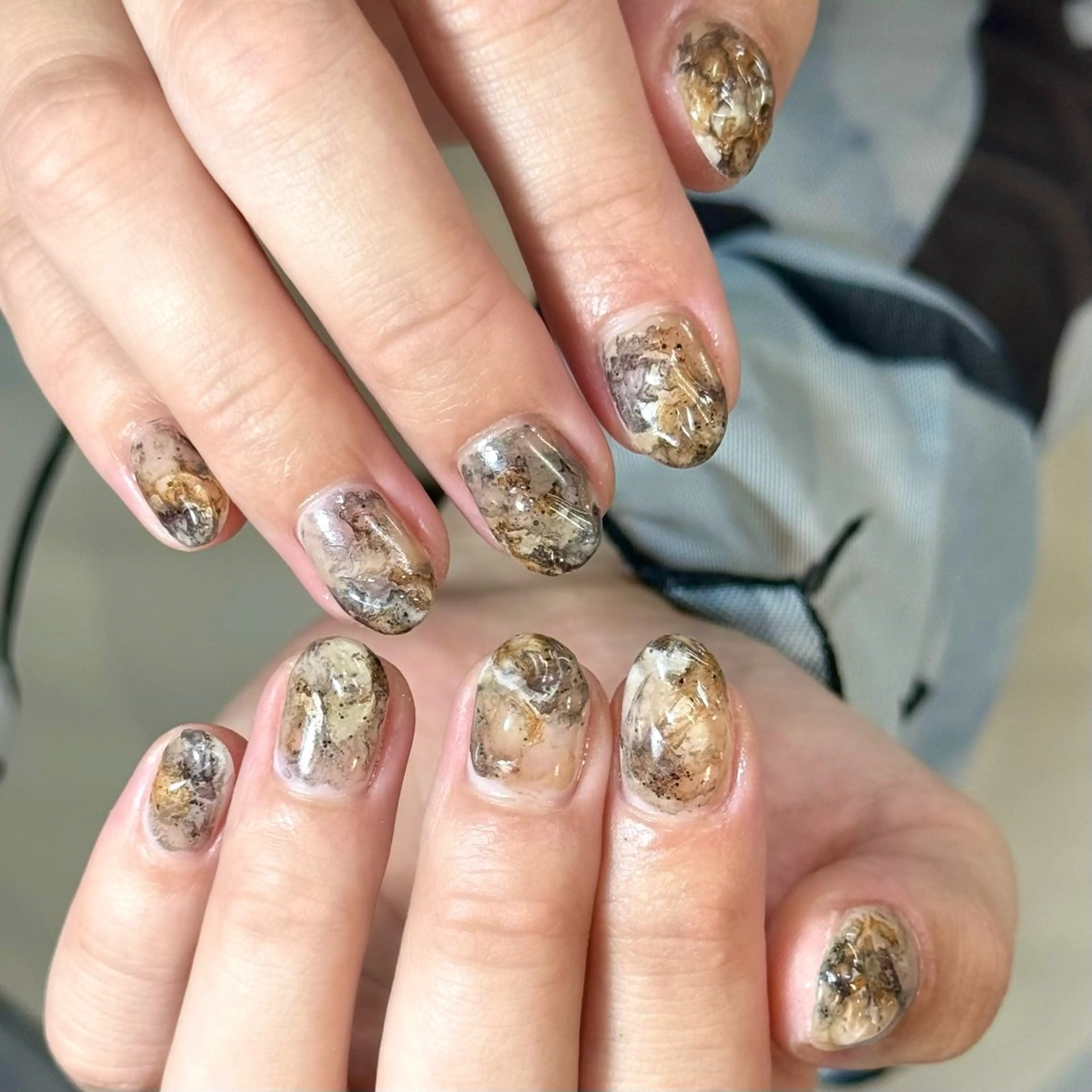 ネイル 大理石ネイル(マーブル) ニュアンスネイル ハンドネイル HARUKA ネイリスト福岡/薬院のネイルデザイン